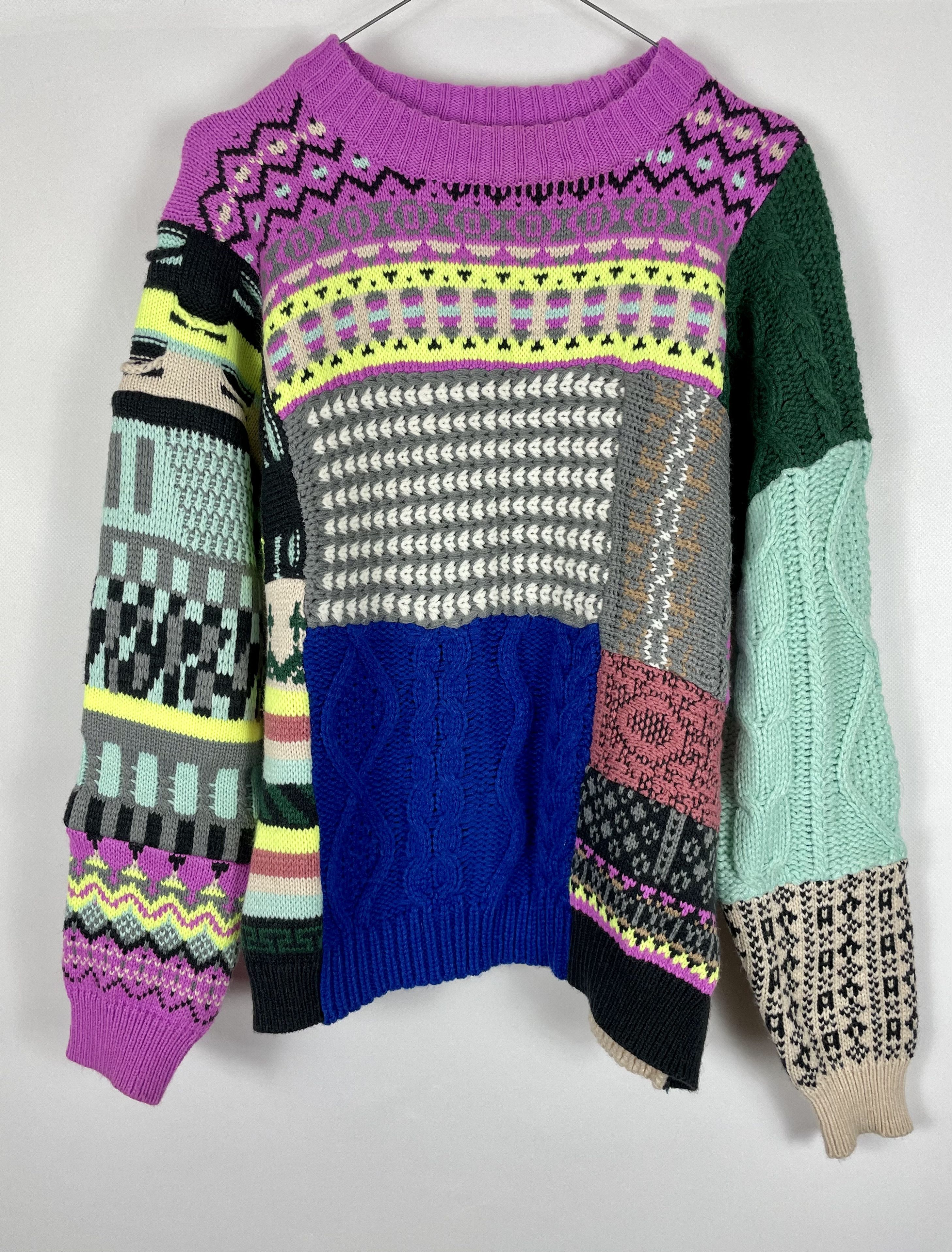 image of Étoile Isabel Marant Patchwork Colorblock Wool Knit Sweater, Men's (Size Medium)