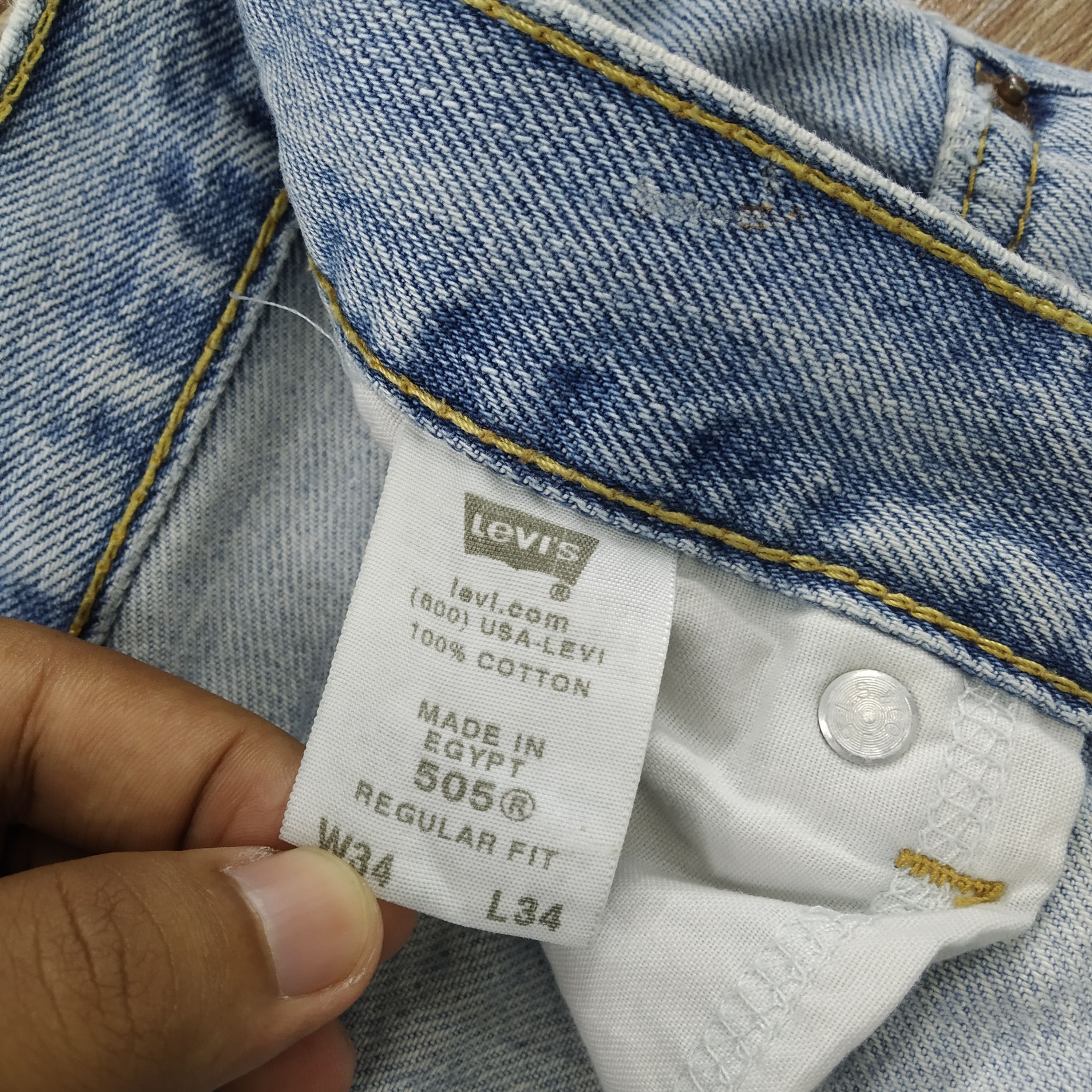 Levi's Vintage Levi's 505 Faded Blue Denim Jeans Reconstruct Jeans Size US 35 - 10 Thumbnail