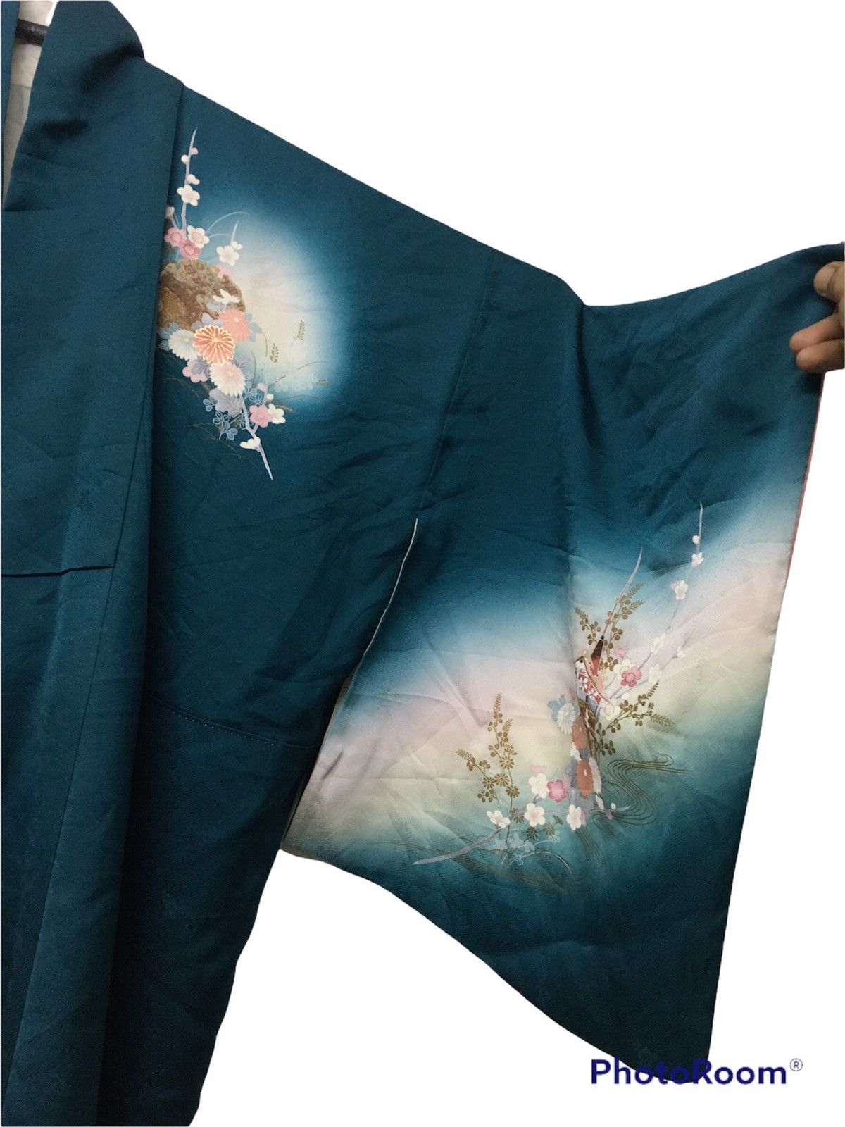 Japanese Brand Vintage 80s Hand Dyed Long Cardigan/Kimono Silk Size US L / EU 52-54 / 3 - 3 Thumbnail