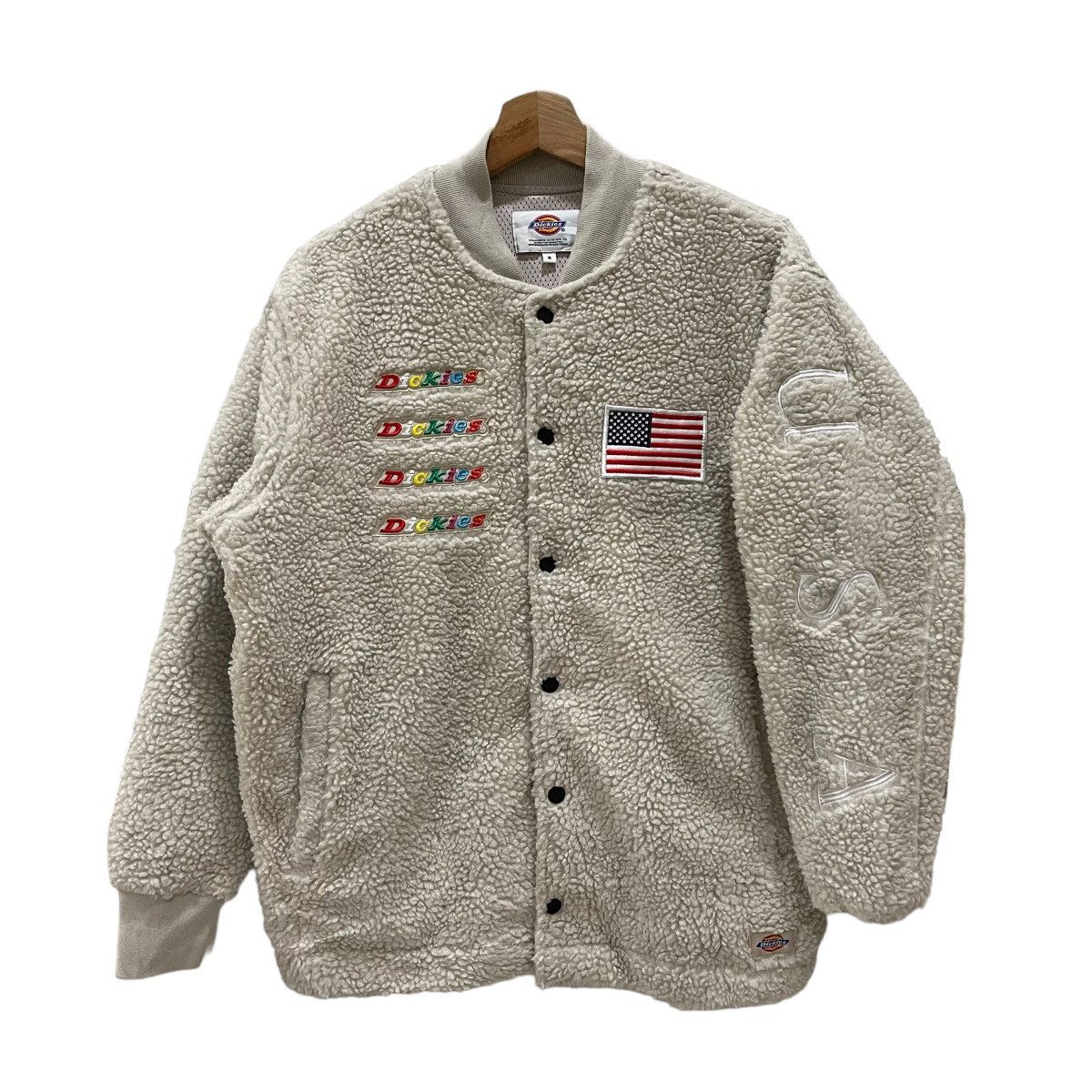 RARE Vintage DICKIES American Flag Snap Button Bomber Jacket