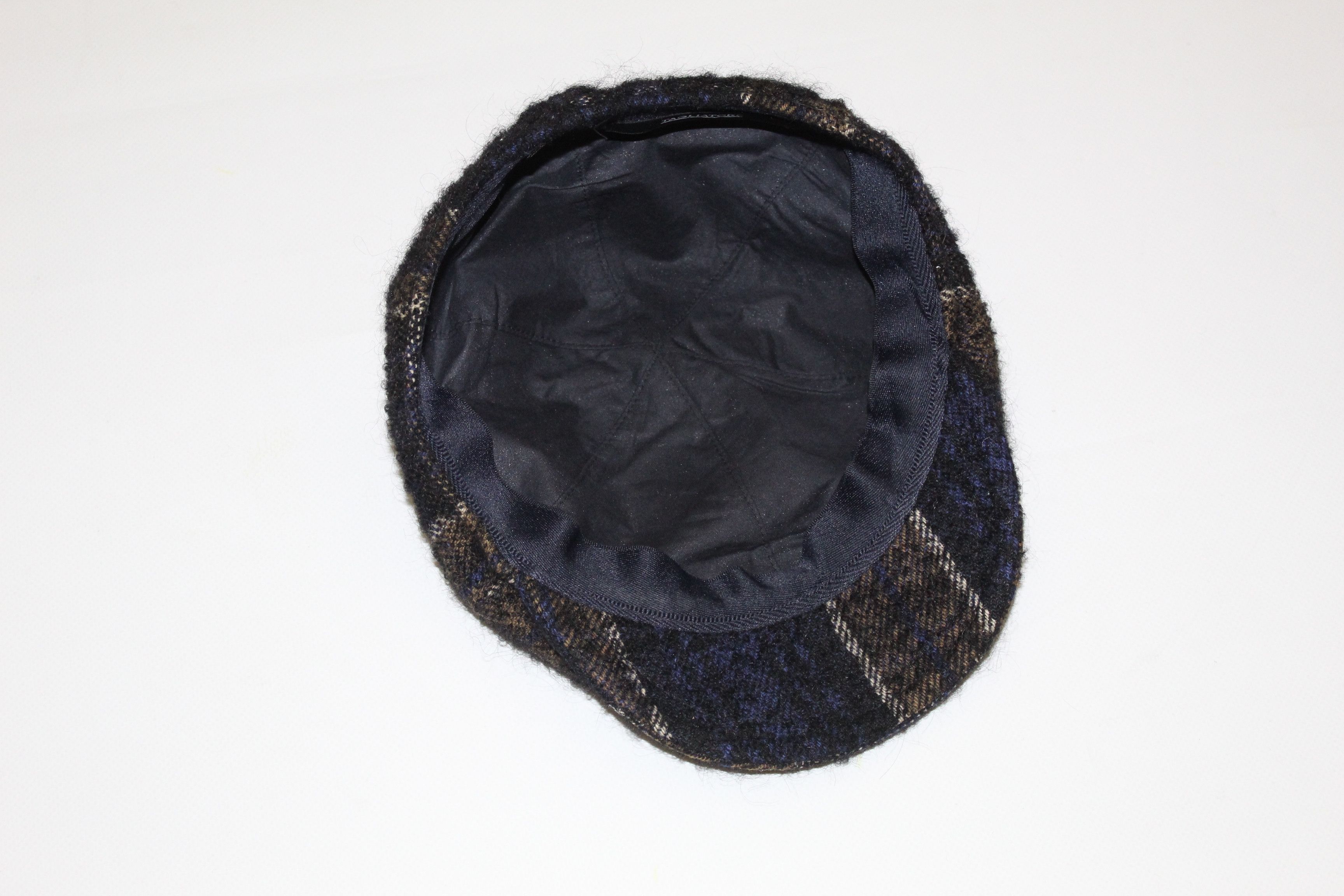 Tagliatore TAGLIATORE Luxury Mohair Tweed Plaid Flat Cap Size ONE SIZE - 3 Thumbnail