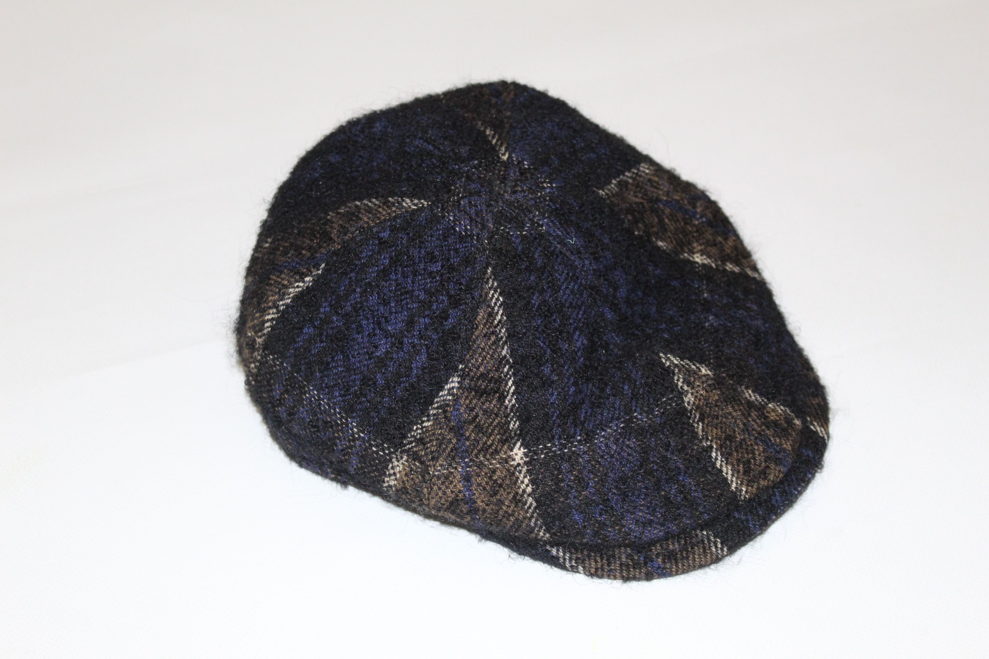 Tagliatore TAGLIATORE Luxury Mohair Tweed Plaid Flat Cap Size ONE SIZE - 4 Thumbnail