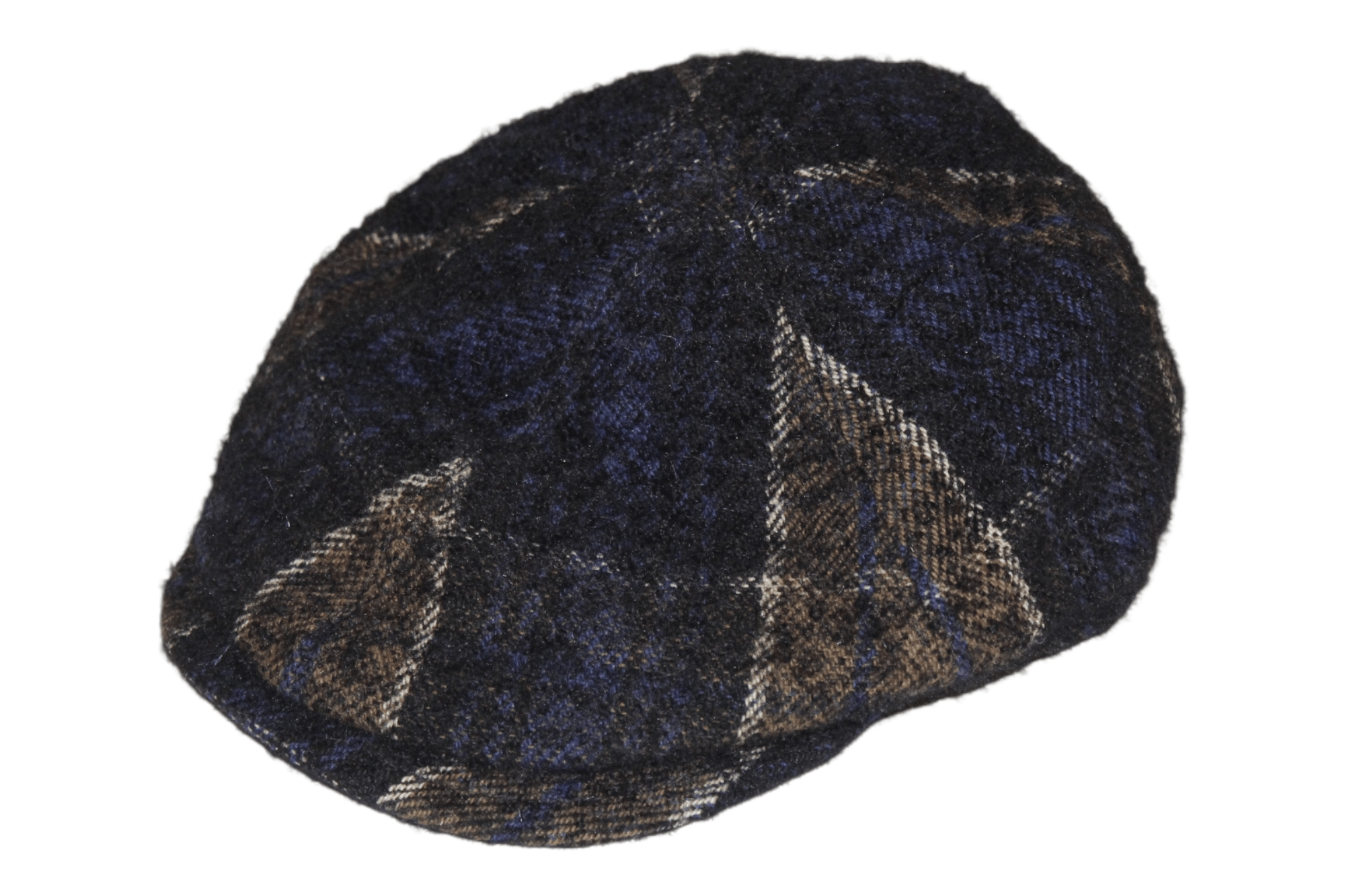 Tagliatore TAGLIATORE Luxury Mohair Tweed Plaid Flat Cap Size ONE SIZE - 1 Thumbnail