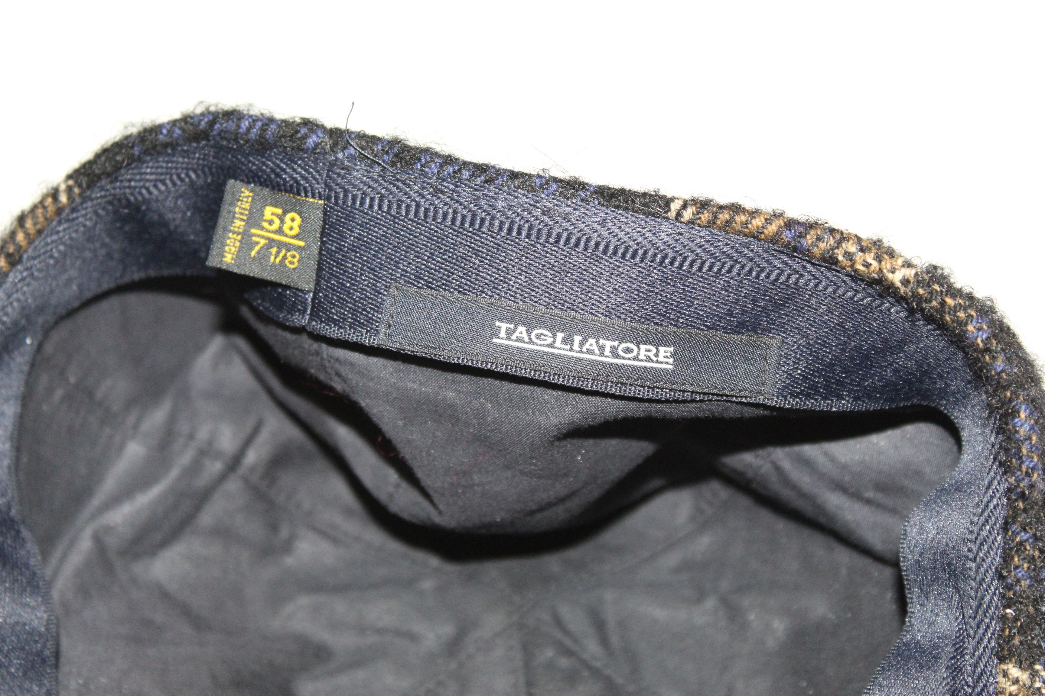 Tagliatore TAGLIATORE Luxury Mohair Tweed Plaid Flat Cap Size ONE SIZE - 2 Thumbnail