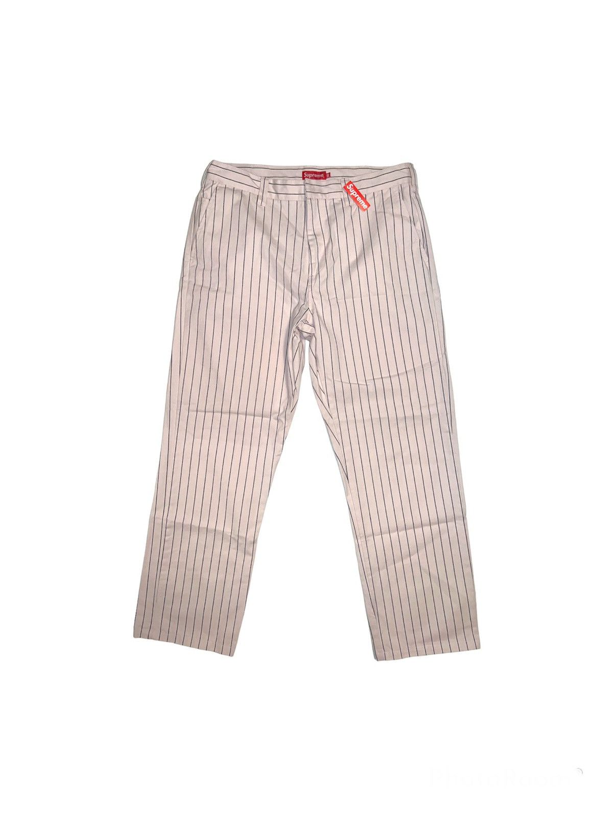 Image of Supreme Pinstripe Work Pants in Pink, Men's (Size 36)