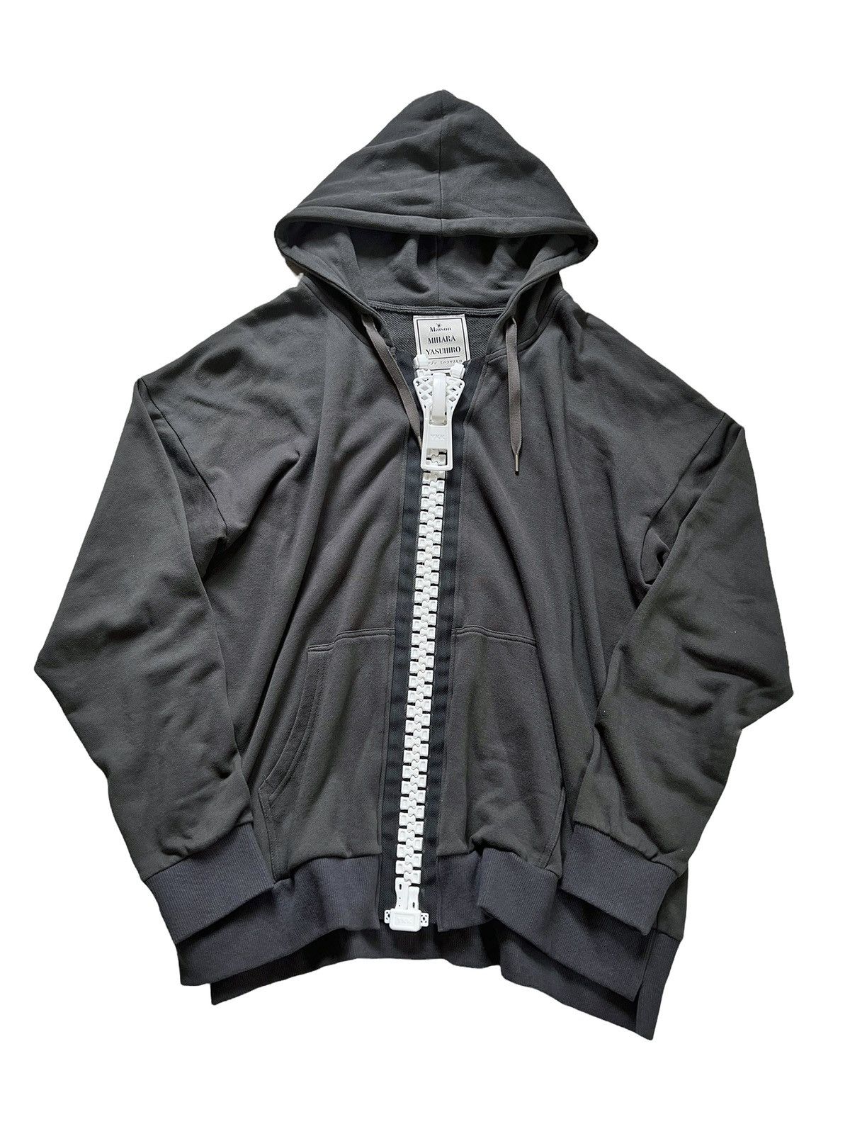 image of Miharayasuhiro Oversized Big Zipper Hoodie in Grey, Men's (Size Small)