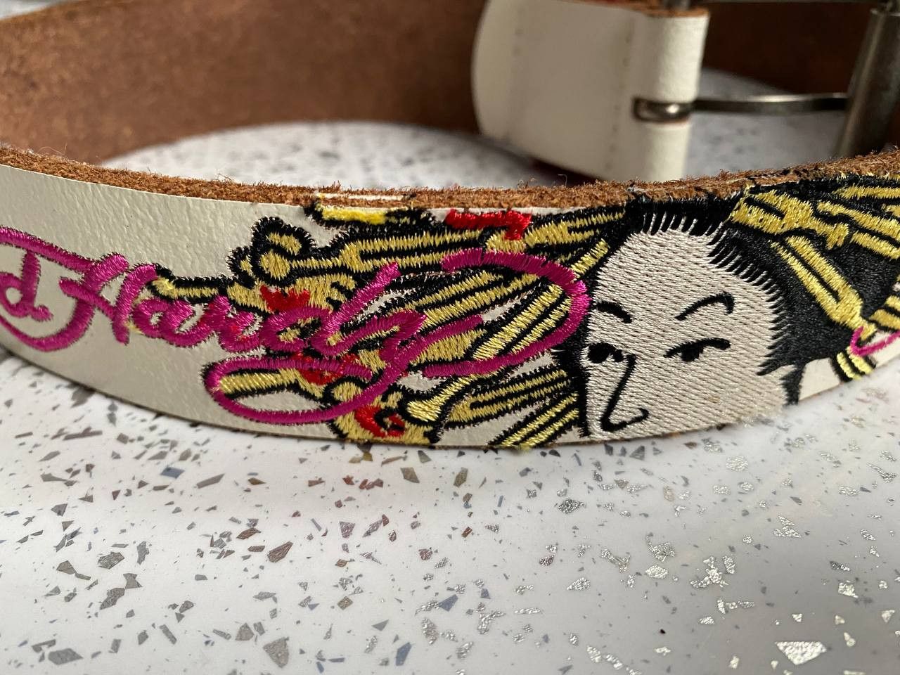 Vintage Vintage Ed Hardy by Christian Audigier Geisha Leather Belt Grailed