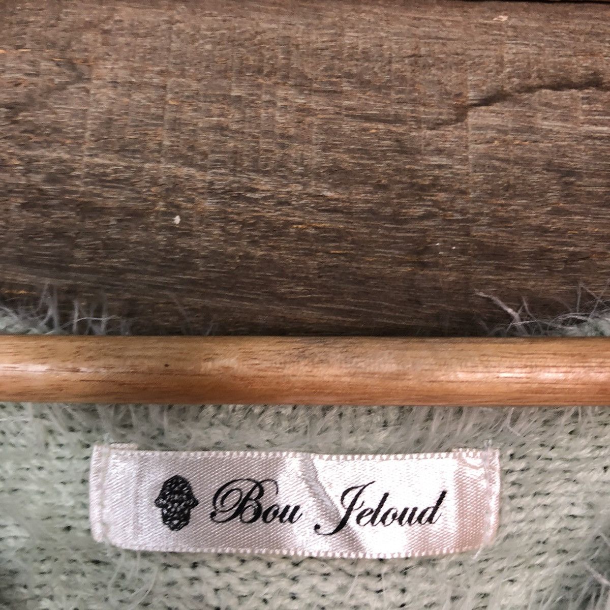 Vintage D Bou Jeloud faded Light Green shaggy Mohair Knitwear#c1046 Size US S / EU 44-46 / 1 - 10 Thumbnail