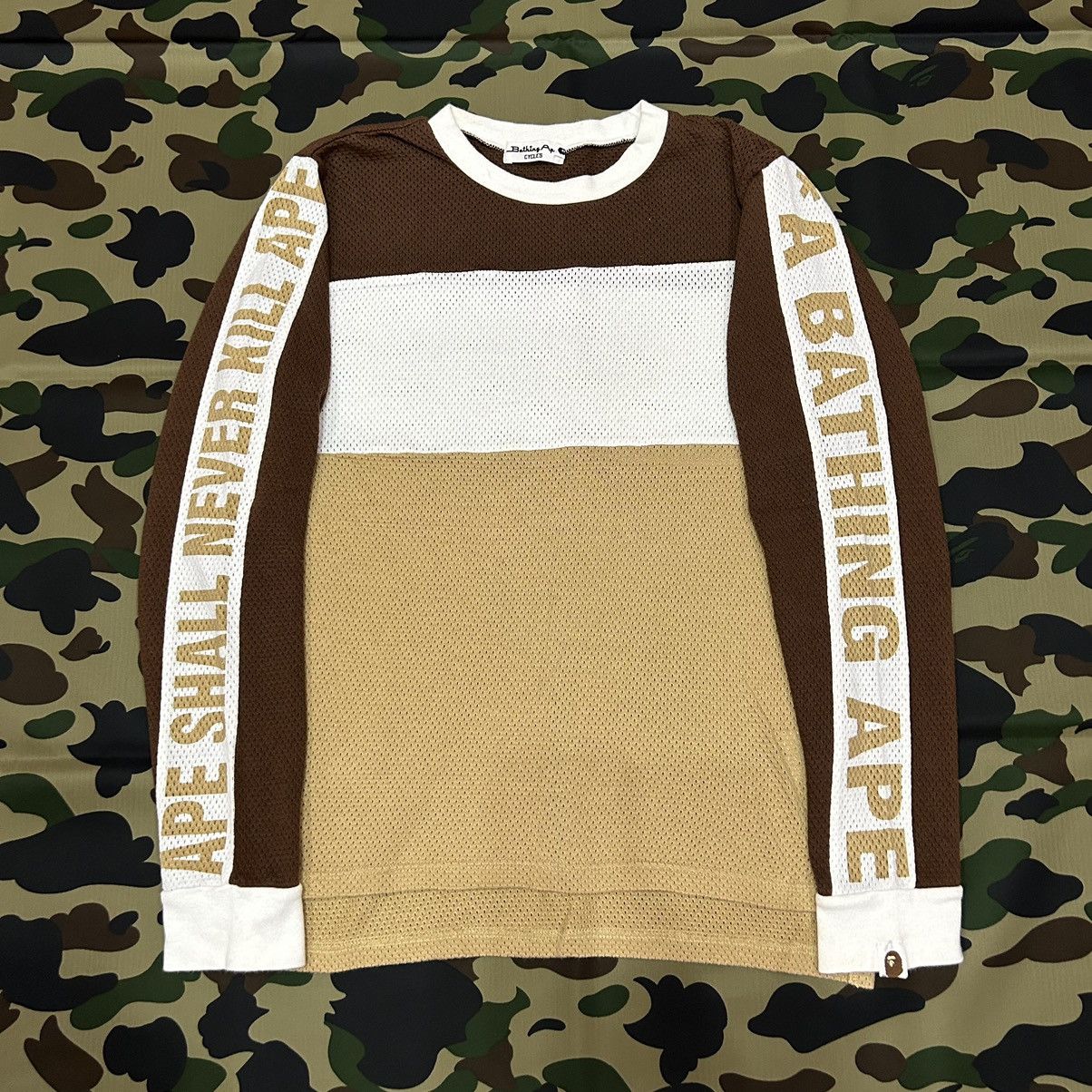 Bape A Bathing Ape Cycles Mesh Long Sleeve Tee Size US S / EU 44-46 / 1 - 2 Thumbnail