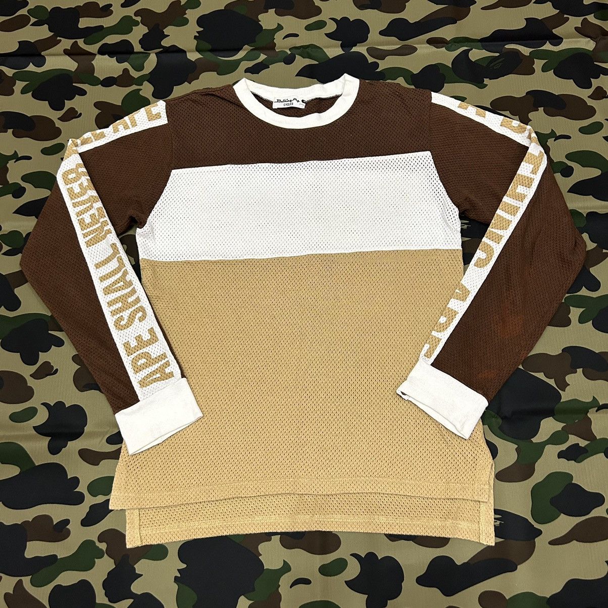 Bape × Vintage A BATHING APE CYCLES MESH LONG SLEEVE TEE | Grailed