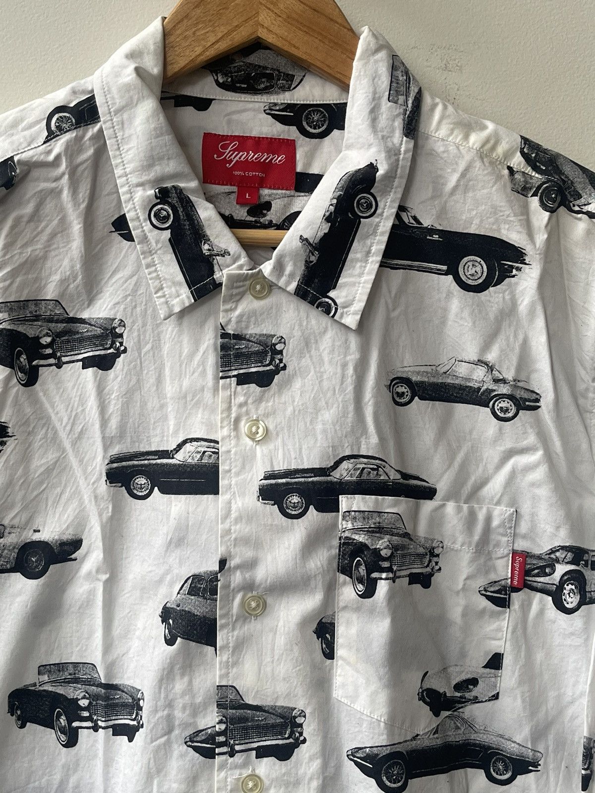 Supreme Supreme White Cars Shirt Size US L / EU 52-54 / 3 - 3 Thumbnail