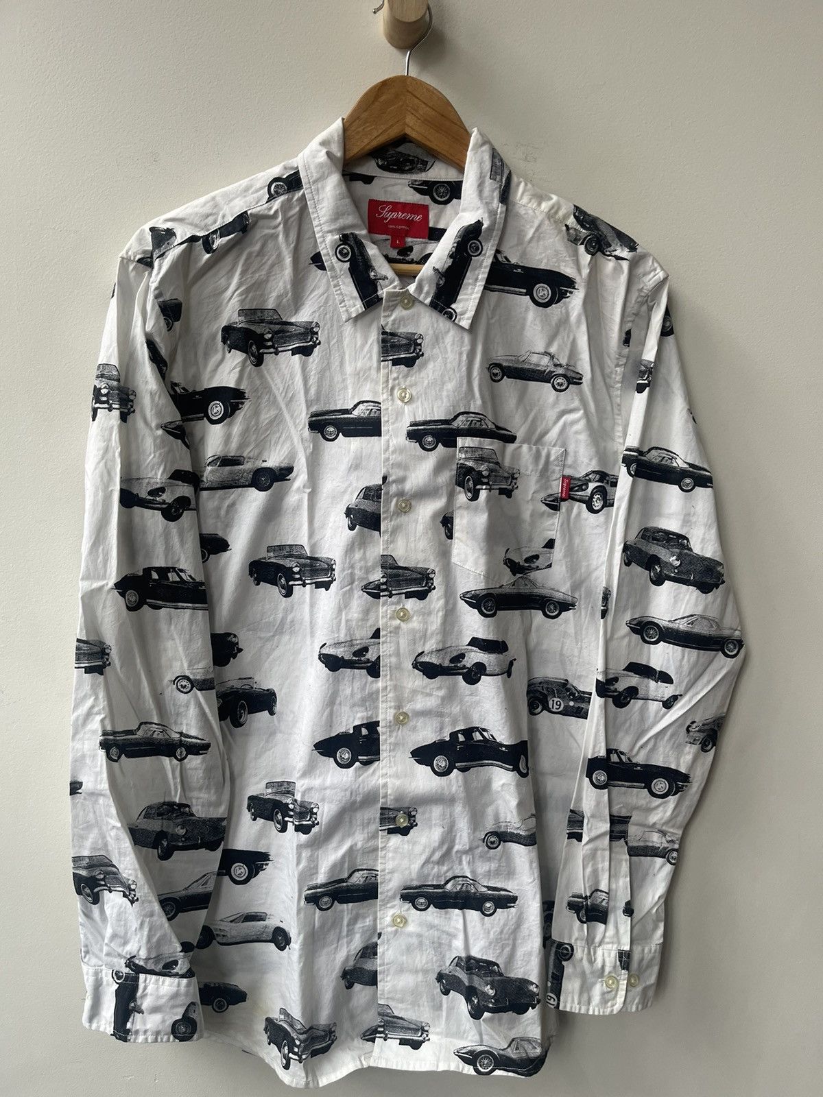 Supreme Supreme White Cars Shirt Size US L / EU 52-54 / 3 - 2 Thumbnail