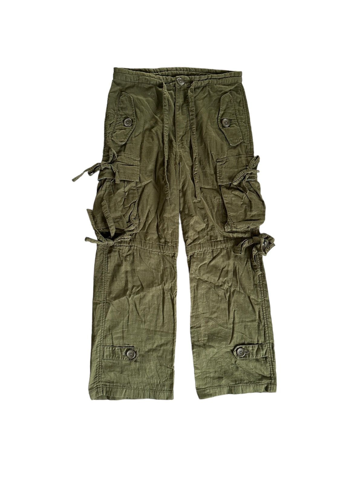 image of Archival Clothing x Pink House Fw2014 Pink House Cargo 3D Pocket Utility Pant in Green (Size 30)