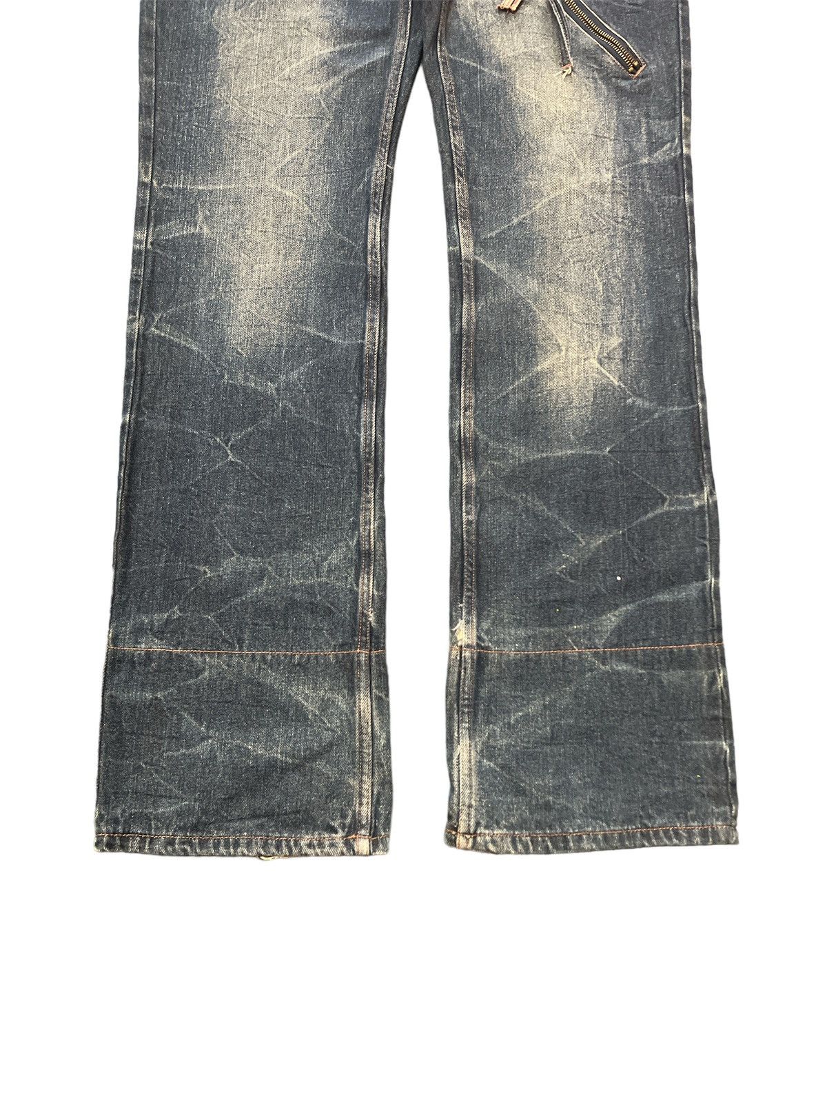 Japanese Brand × Vintage DOUBLE WAIST DOUBLE FOCUS DISTRESSED DENIM PANT Size US 33 - 4 Thumbnail