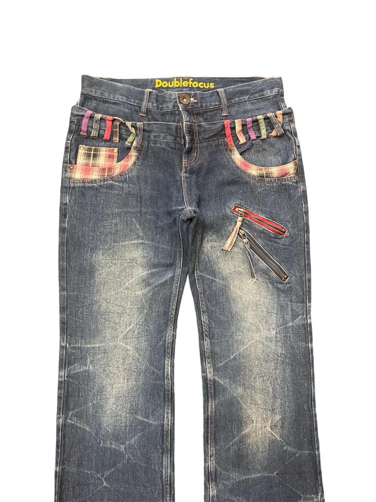Japanese Brand × Vintage DOUBLE WAIST DOUBLE FOCUS DISTRESSED DENIM PANT Size US 33 - 5 Thumbnail