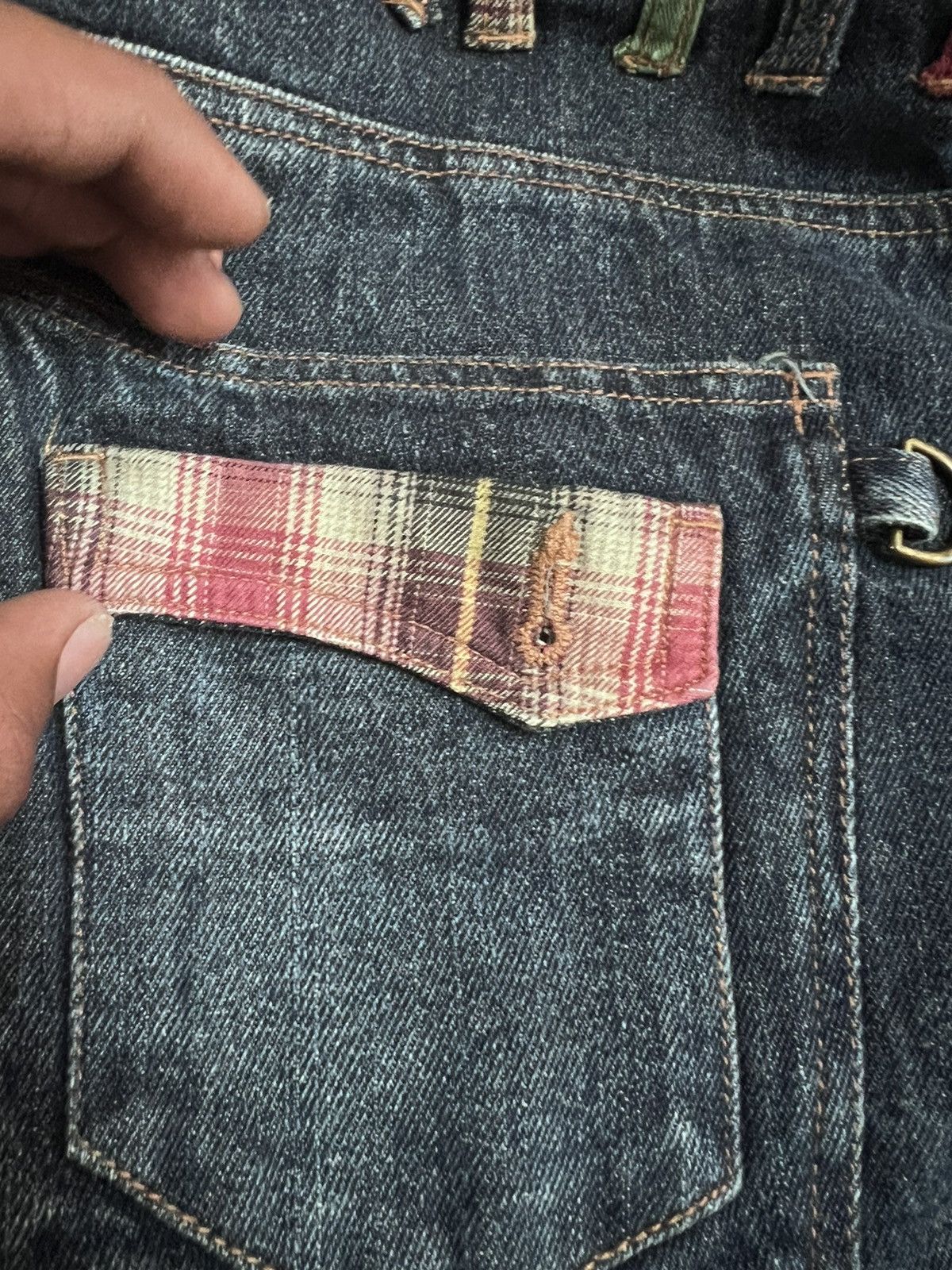 Japanese Brand × Vintage DOUBLE WAIST DOUBLE FOCUS DISTRESSED DENIM PANT Size US 33 - 7 Thumbnail