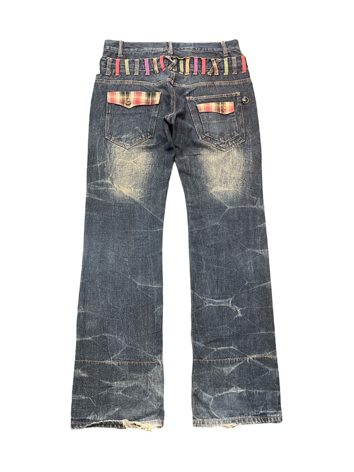 Japanese Brand × Vintage DOUBLE WAIST DOUBLE FOCUS DISTRESSED DENIM PANT Size US 33 - 6 Thumbnail