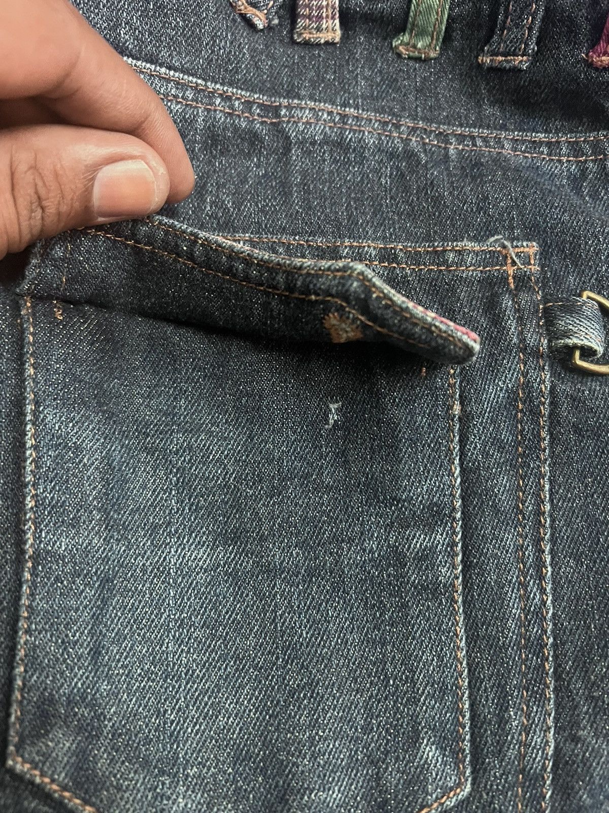 Japanese Brand × Vintage DOUBLE WAIST DOUBLE FOCUS DISTRESSED DENIM PANT Size US 33 - 8 Thumbnail