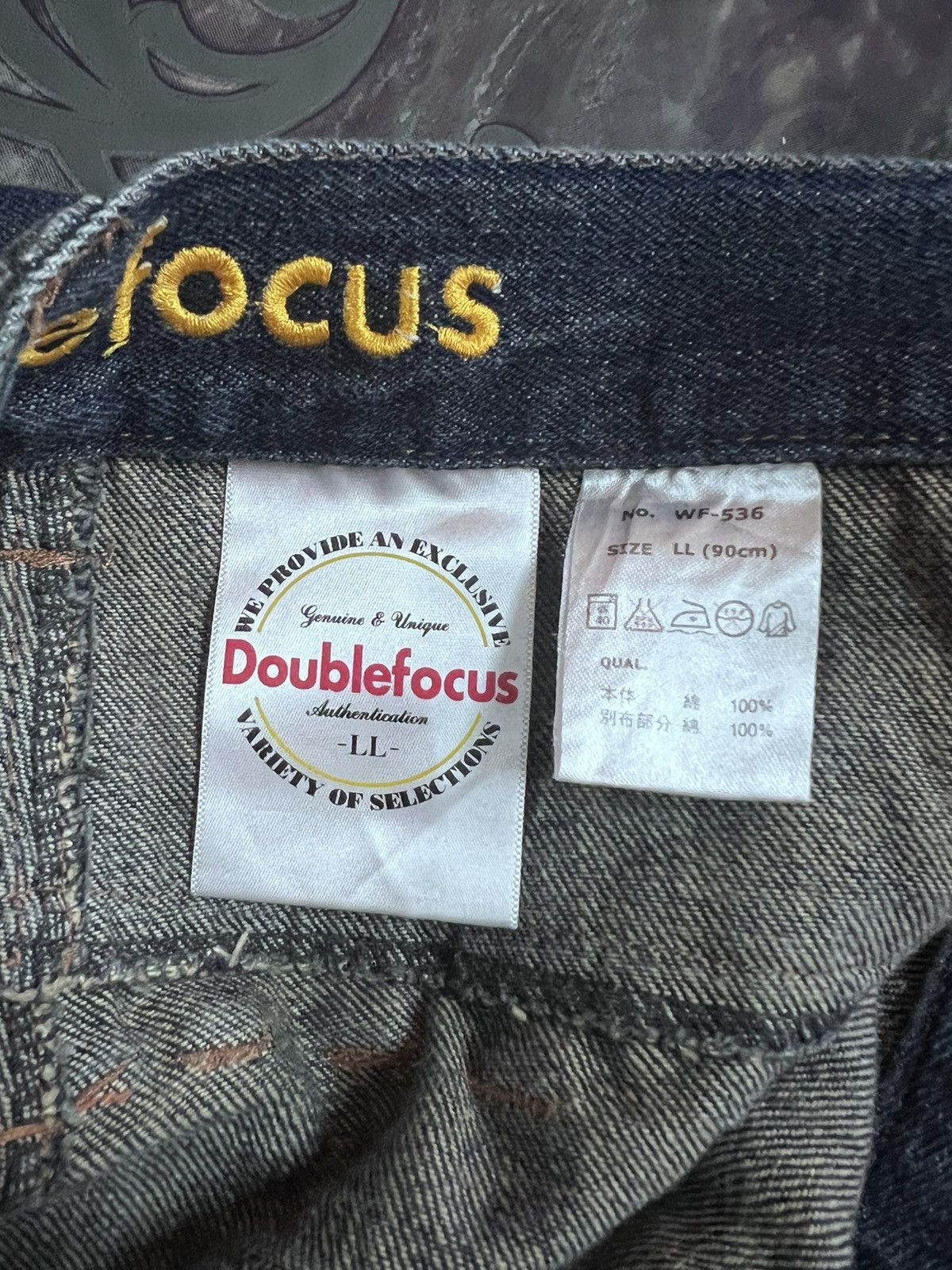 Japanese Brand × Vintage DOUBLE WAIST DOUBLE FOCUS DISTRESSED DENIM PANT Size US 33 - 9 Thumbnail