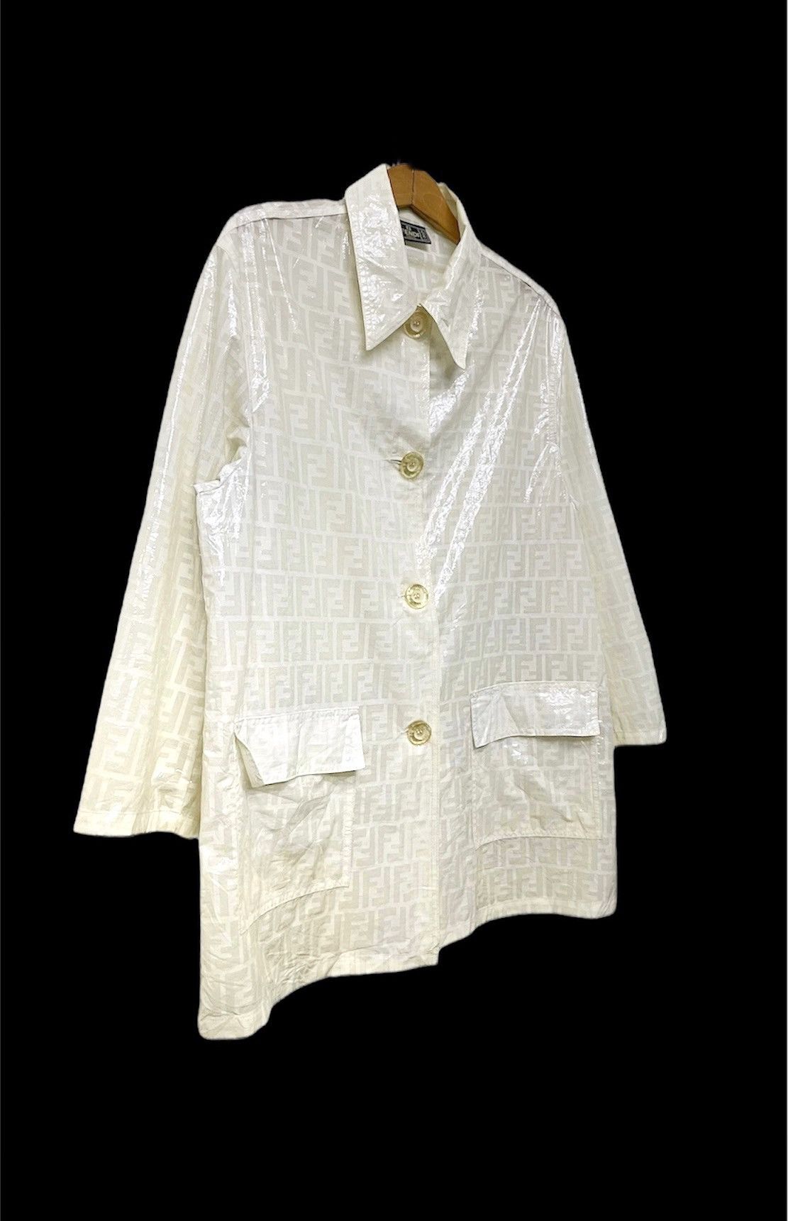 Fendi 🔥 FENDI MOTFI WHITE TRANSPARENT VINTAGE JACKET Size US M / EU 48-50 / 2 - 4 Thumbnail
