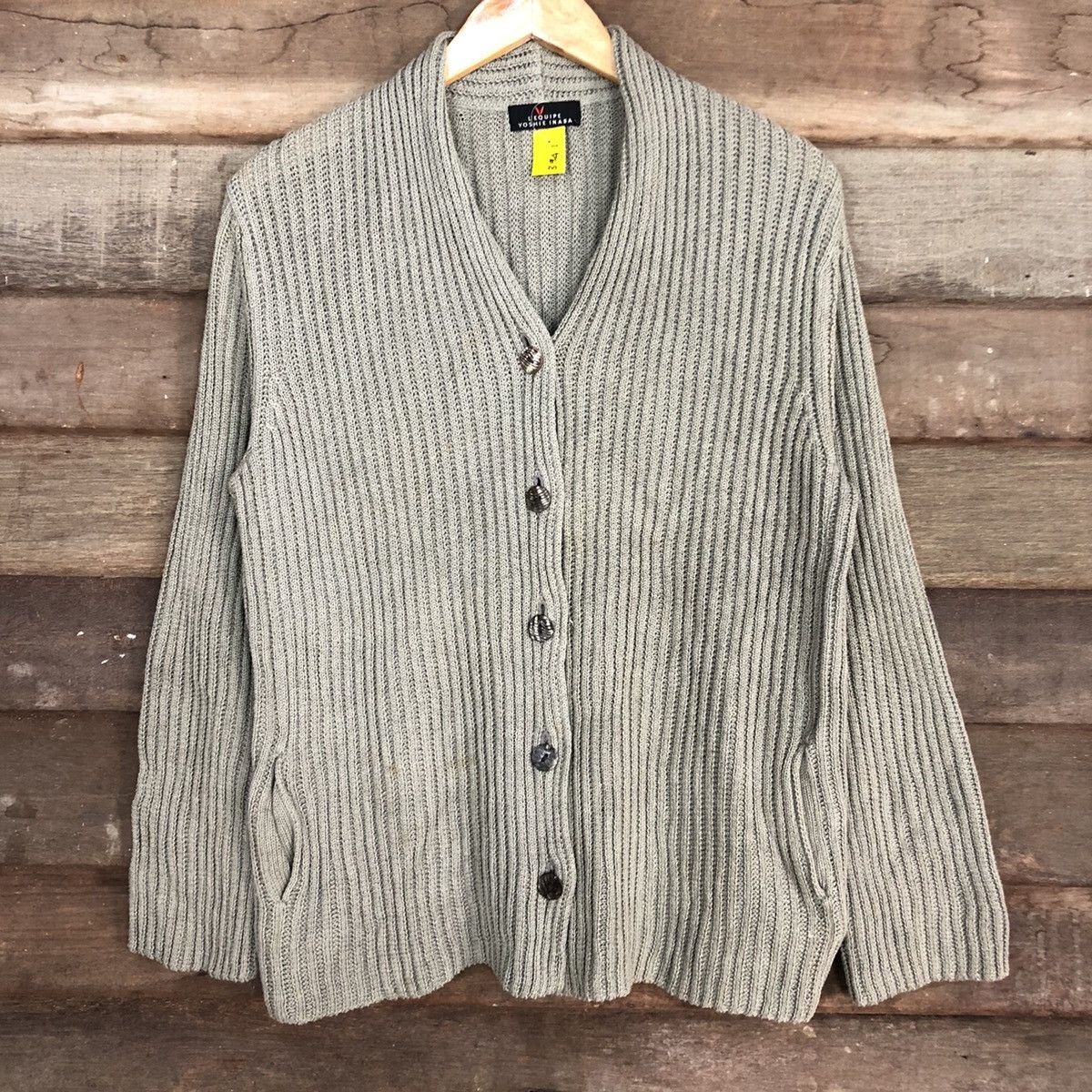 Aran Isles Knitwear L’e Quipe Yoshi Inaba Grey cardigan cable Knitwear #3941 Size US L / EU 52-54 / 3 - 8 Thumbnail