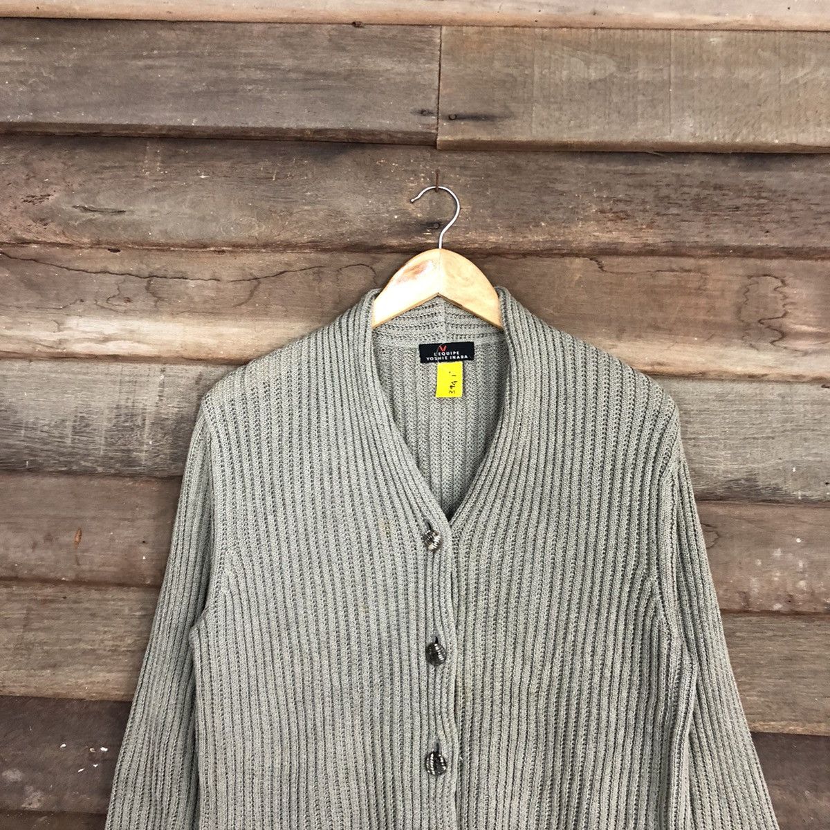 Aran Isles Knitwear L’e Quipe Yoshi Inaba Grey cardigan cable Knitwear #3941 Size US L / EU 52-54 / 3 - 2 Thumbnail