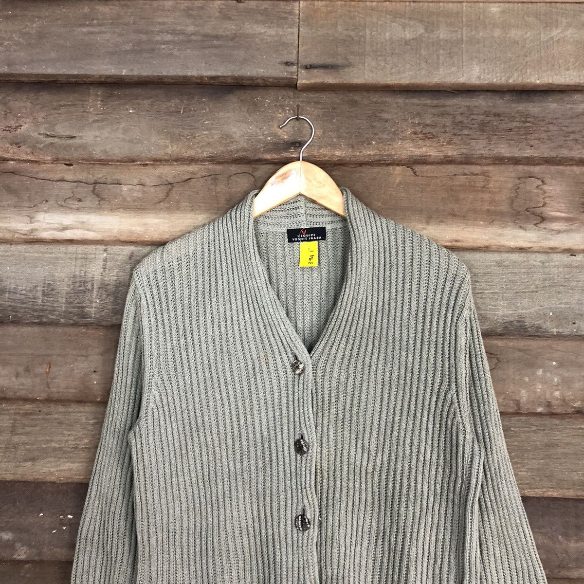 Aran Isles Knitwear L’e Quipe Yoshi Inaba Grey cardigan cable Knitwear #3941 Size US L / EU 52-54 / 3 - 9 Thumbnail