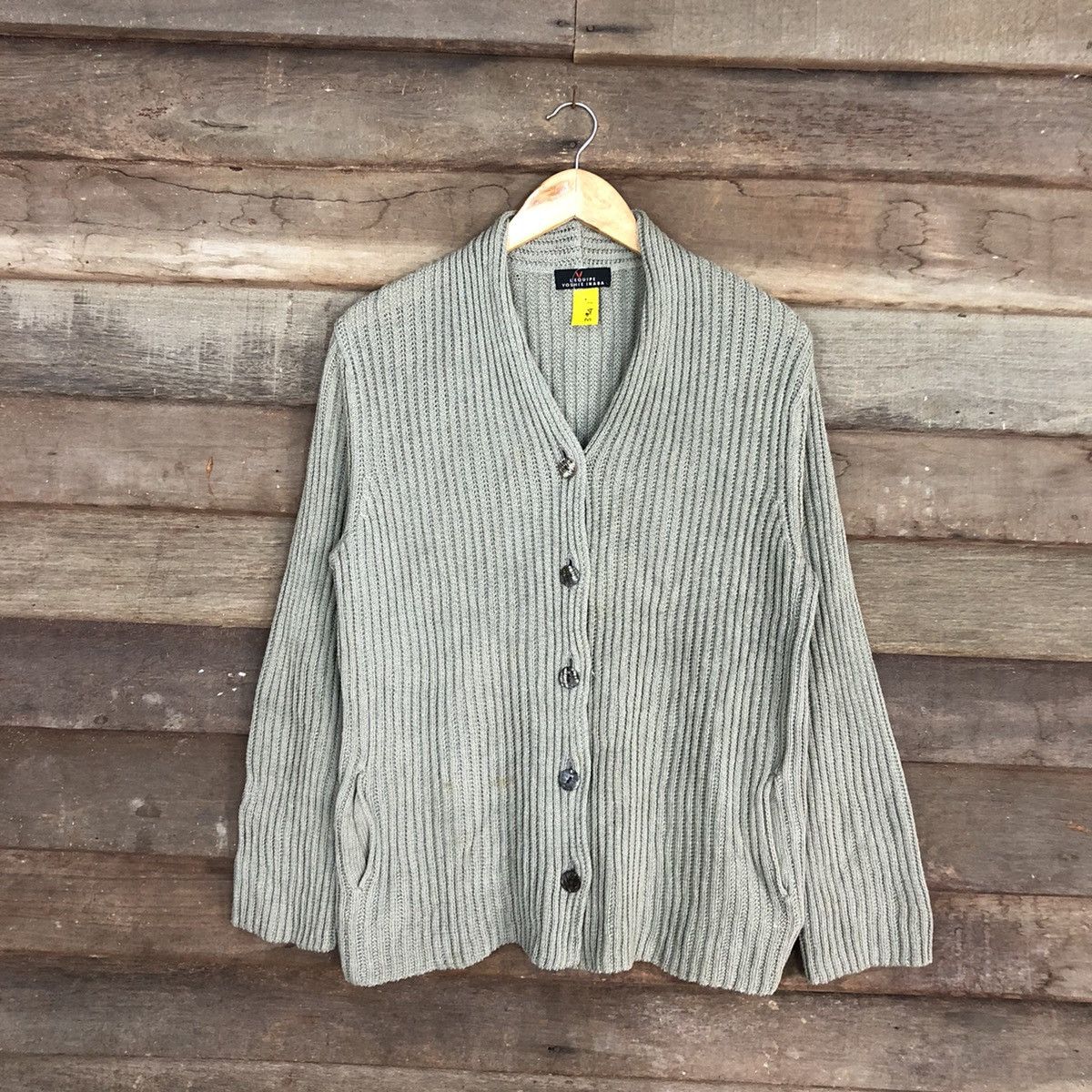 Aran Isles Knitwear L’e Quipe Yoshi Inaba Grey cardigan cable Knitwear #3941 Size US L / EU 52-54 / 3 - 3 Thumbnail