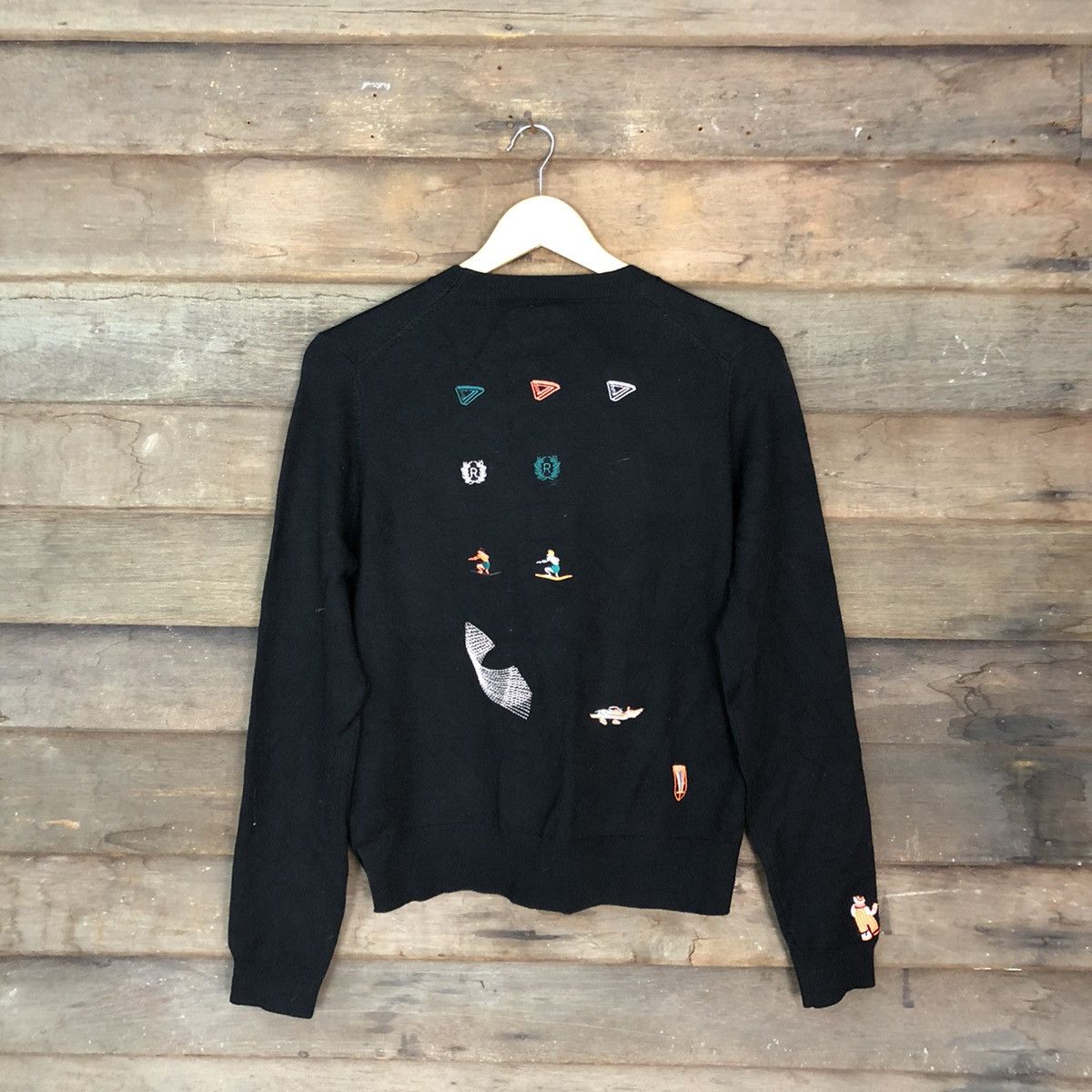Homespun Knitwear × Japanese Brand × Vintage Japan vintage Black art sweatshirt Knitwear #3944 Size M / US 6-8 / IT 42-44 - 12 Thumbnail