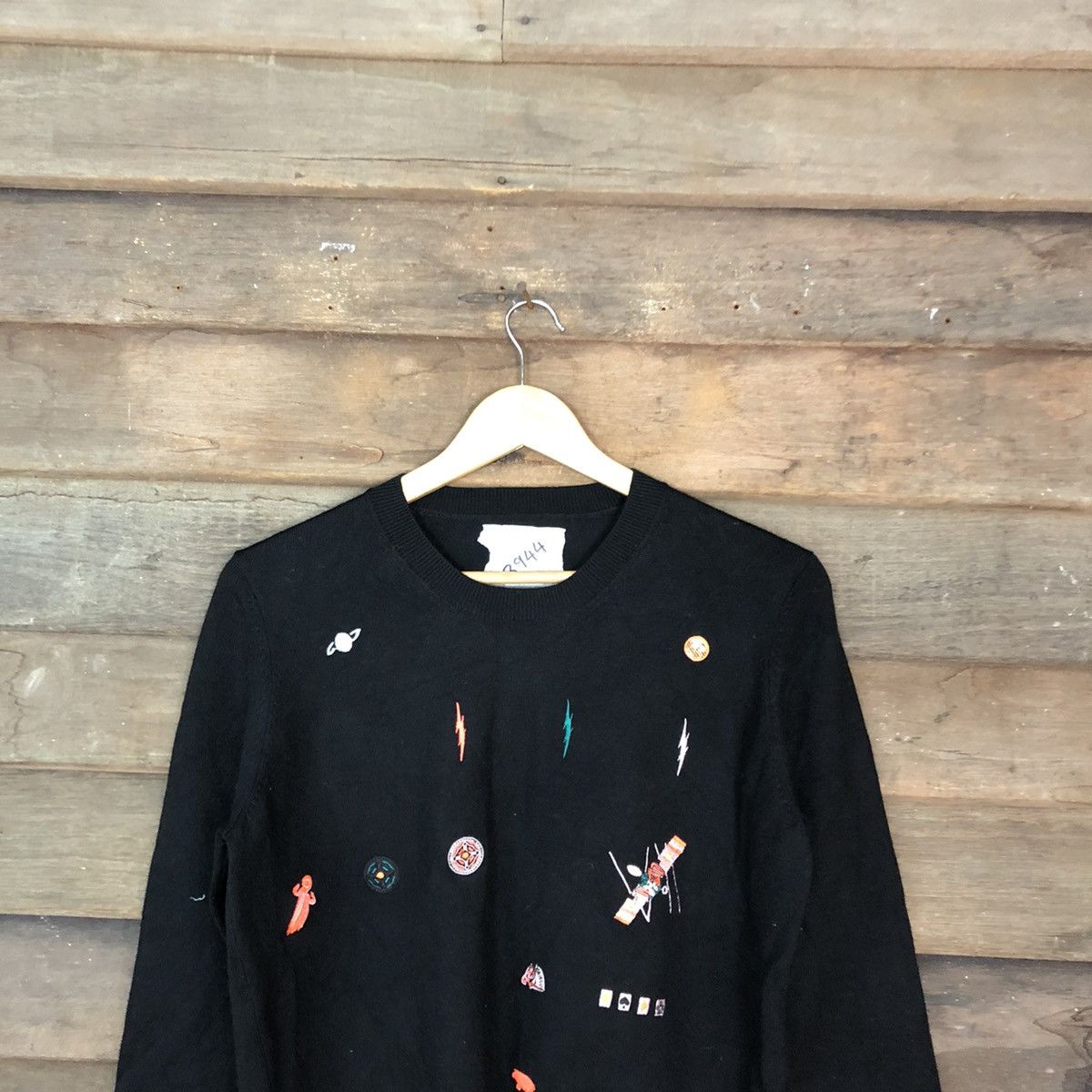 Homespun Knitwear × Japanese Brand × Vintage Japan vintage Black art sweatshirt Knitwear #3944 Size M / US 6-8 / IT 42-44 - 9 Thumbnail