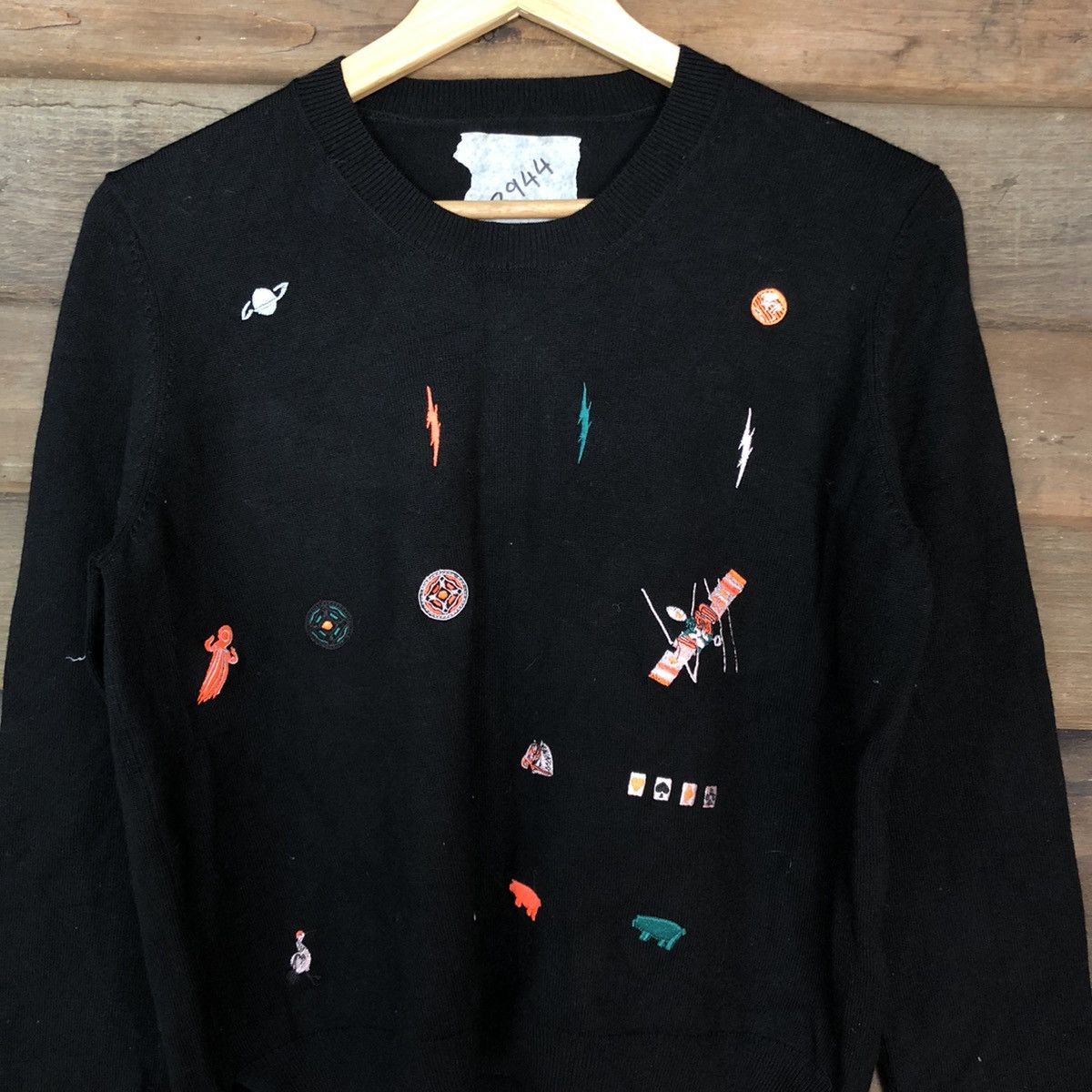 Homespun Knitwear × Japanese Brand × Vintage Japan vintage Black art sweatshirt Knitwear #3944 Size M / US 6-8 / IT 42-44 - 10 Thumbnail