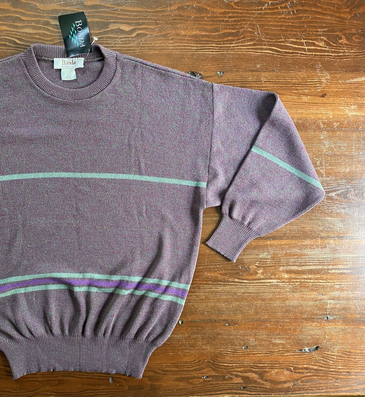 Pre-owned Made In Canada X Vintage Nwt 90's Bonda Speckled Wool Blend Sweater In Purple