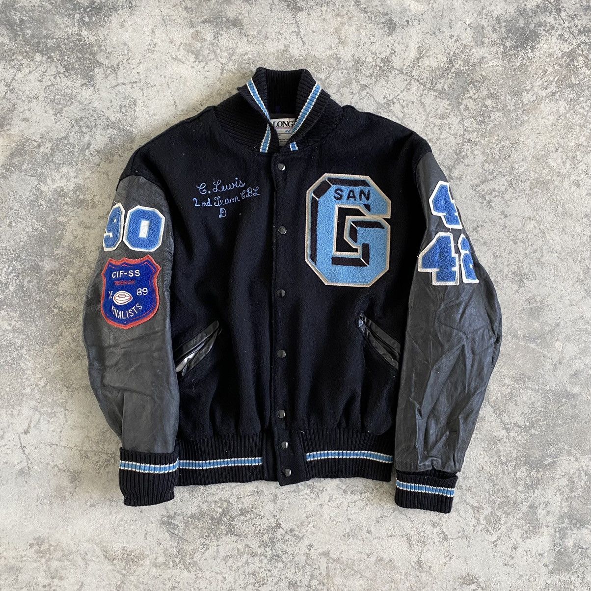 Vintage Vintage San G Letterman College Varsity Jacket Wool Size US L / EU 52-54 / 3 - 2 Thumbnail