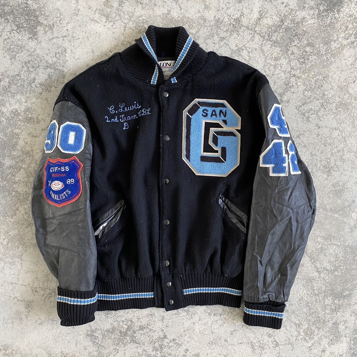 Vintage Vintage San G Letterman College Varsity Jacket Wool Size US L / EU 52-54 / 3 - 3 Thumbnail