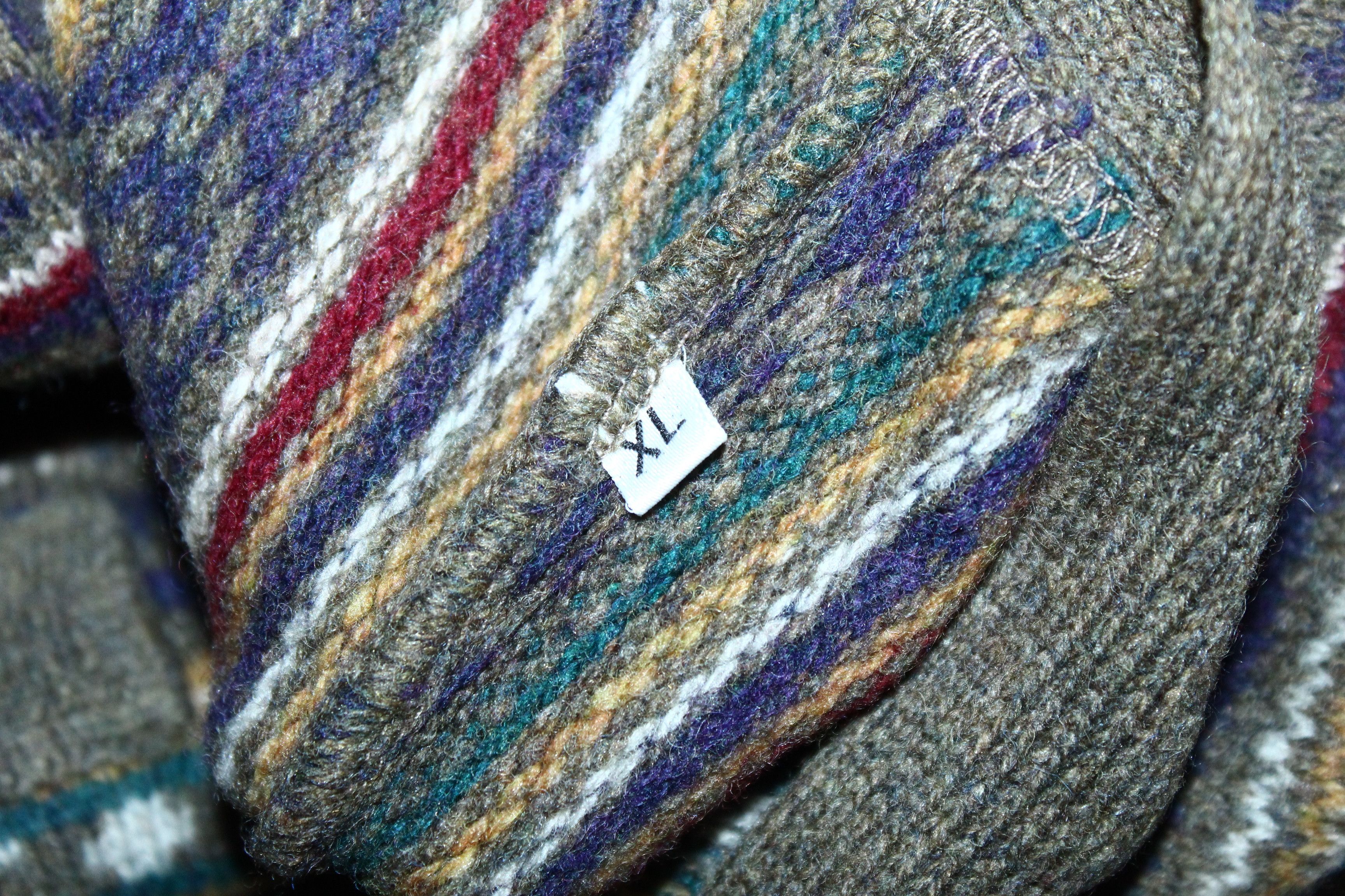 Homespun Knitwear VTG🔥Goosey's Trade Mark Coloured Knitted Cardigan Size US XL / EU 56 / 4 - 5 Thumbnail