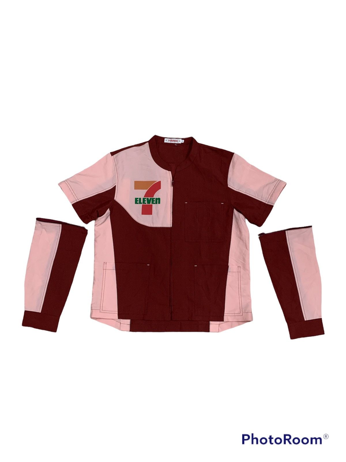 VINTAGE 1990s 7-ELEVEN DETACHABLE SLEEVES UNIFORM SHIRT
