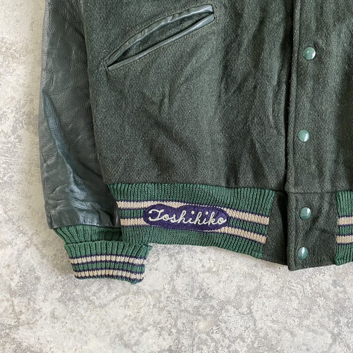 Vintage Vintage Crescent Hybrid Leather Varsity Jacket Wool Size US L / EU 52-54 / 3 - 5 Thumbnail