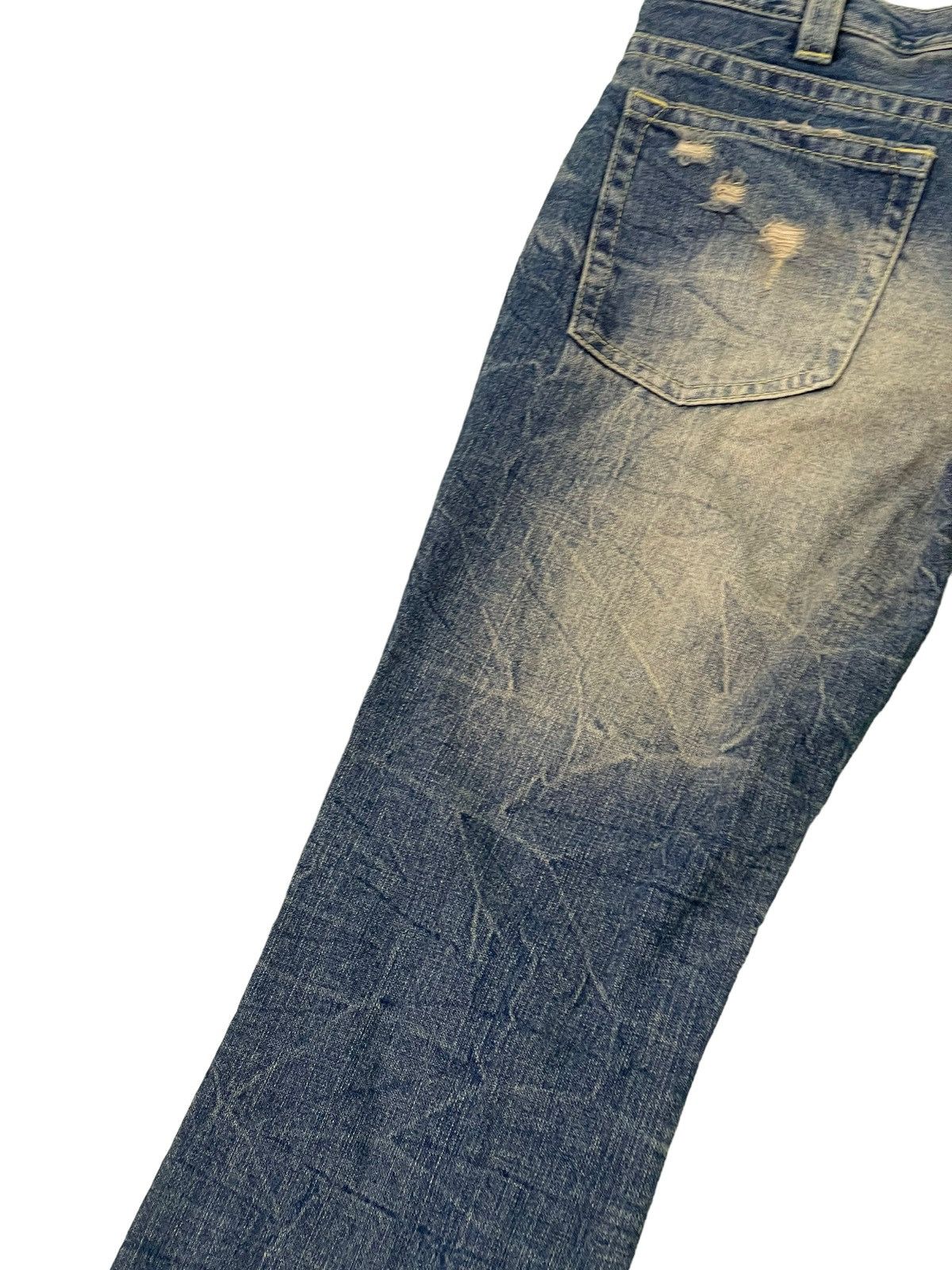 Japanese Brand Flare Jeans Pinball Acid Wash Distress Denim Boot Cut 5🟦0 Size US 34 / EU 50 - 17 Thumbnail