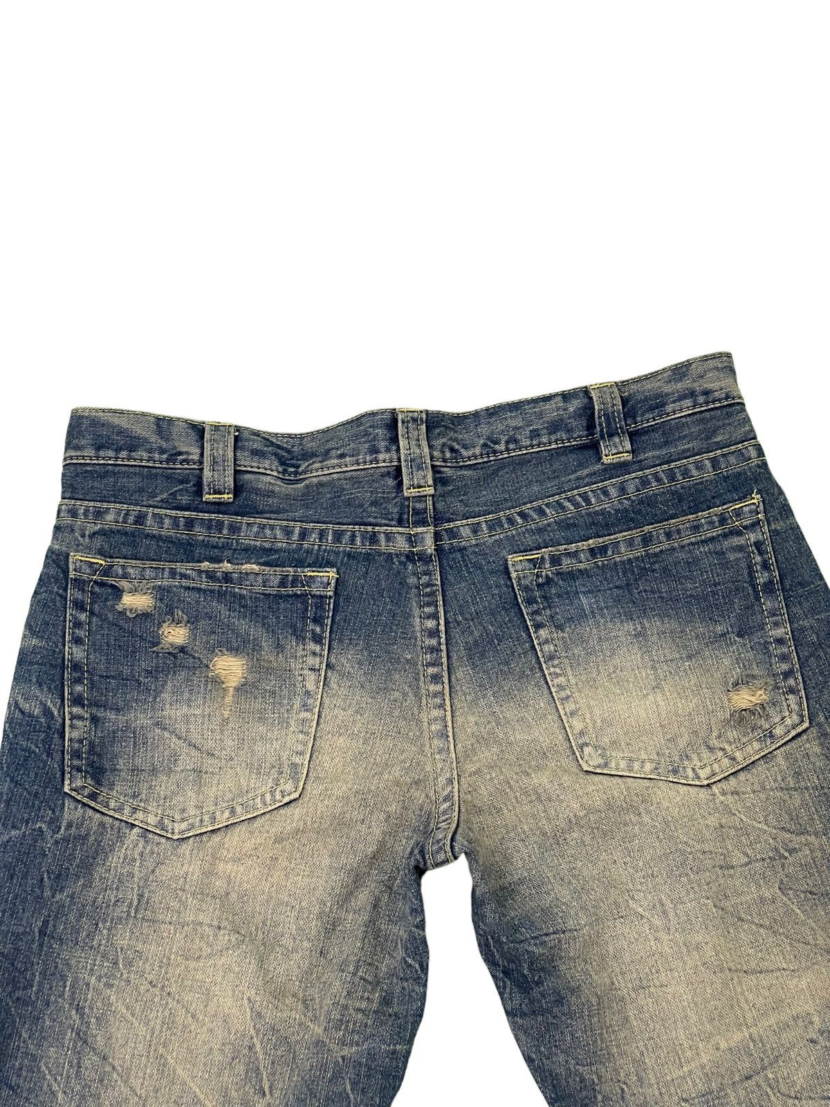 Japanese Brand Flare Jeans Pinball Acid Wash Distress Denim Boot Cut 5🟦0 Size US 34 / EU 50 - 19 Thumbnail