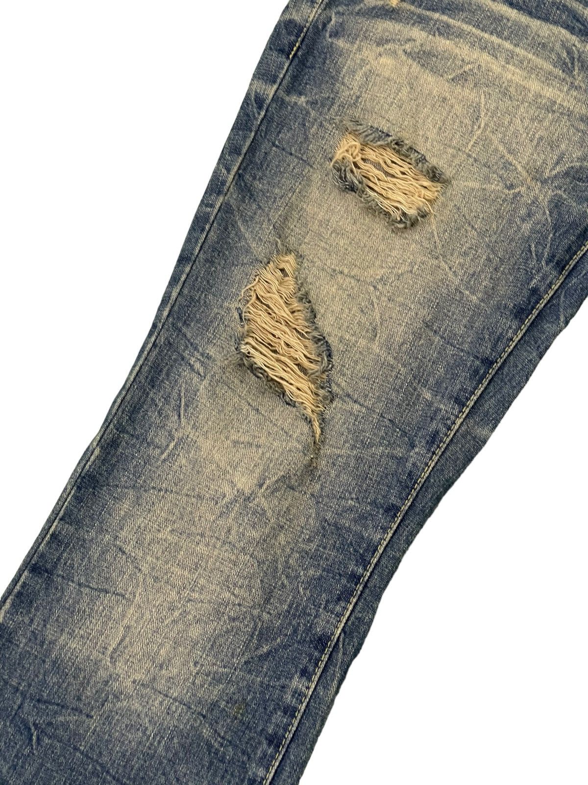 Japanese Brand Flare Jeans Pinball Acid Wash Distress Denim Boot Cut 5🟦0 Size US 34 / EU 50 - 6 Thumbnail