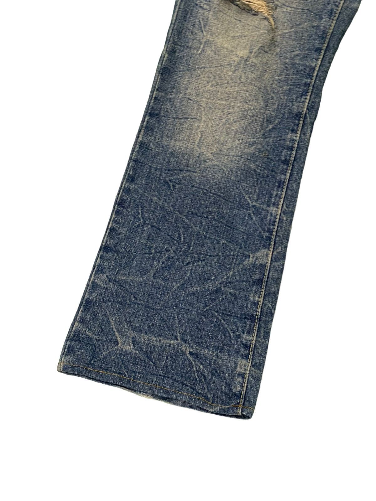 Japanese Brand Flare Jeans Pinball Acid Wash Distress Denim Boot Cut 5🟦0 Size US 34 / EU 50 - 5 Thumbnail