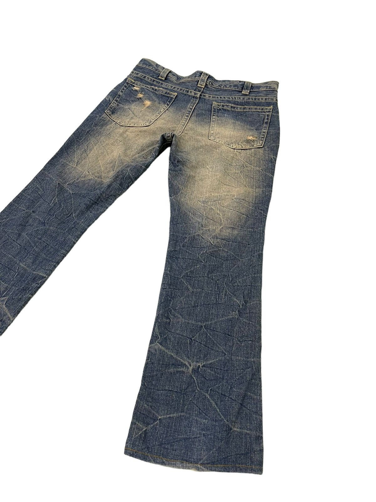Japanese Brand Flare Jeans Pinball Acid Wash Distress Denim Boot Cut 5🟦0 Size US 34 / EU 50 - 14 Thumbnail