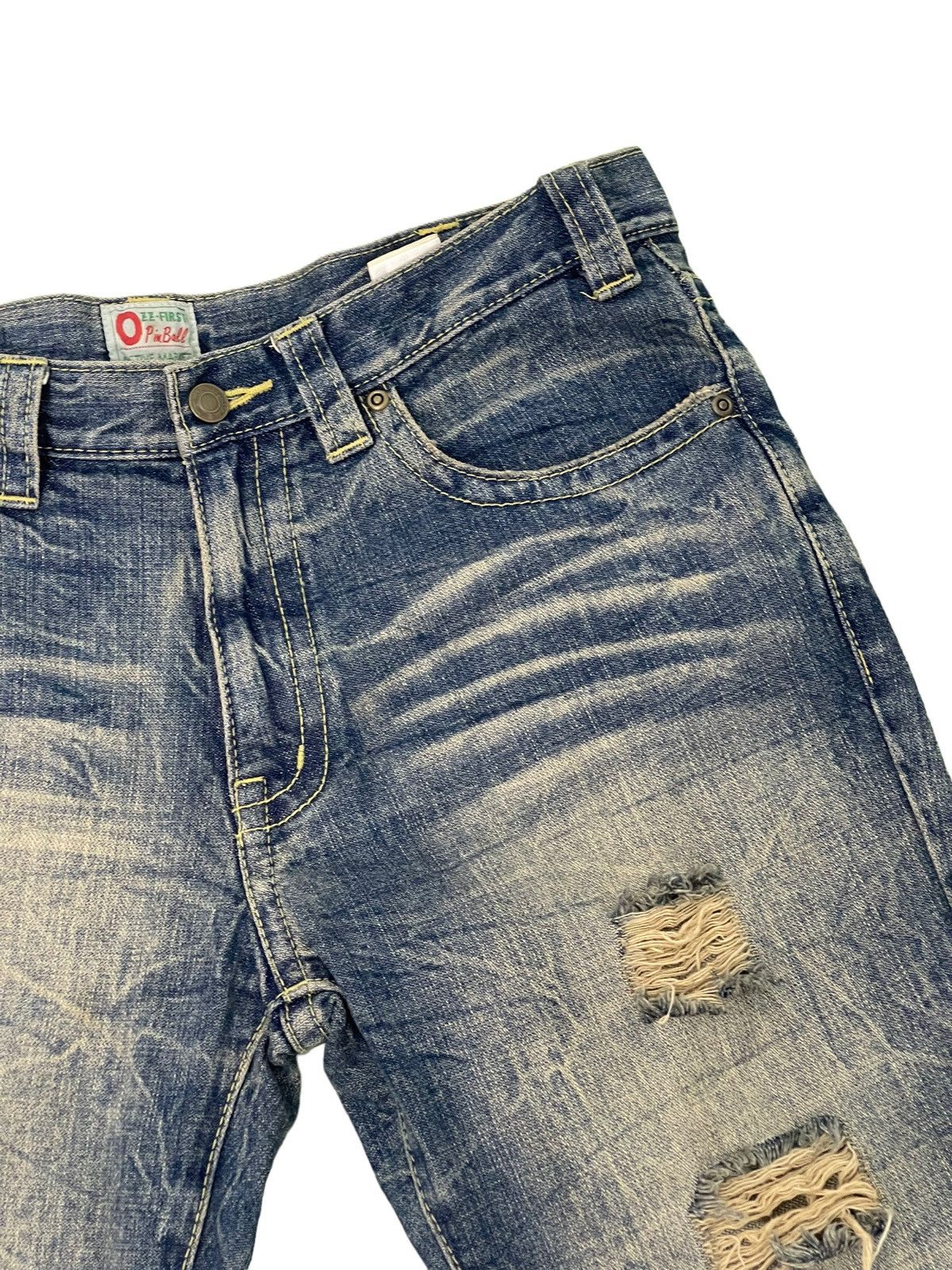 Japanese Brand Flare Jeans Pinball Acid Wash Distress Denim Boot Cut 5🟦0 Size US 34 / EU 50 - 9 Thumbnail