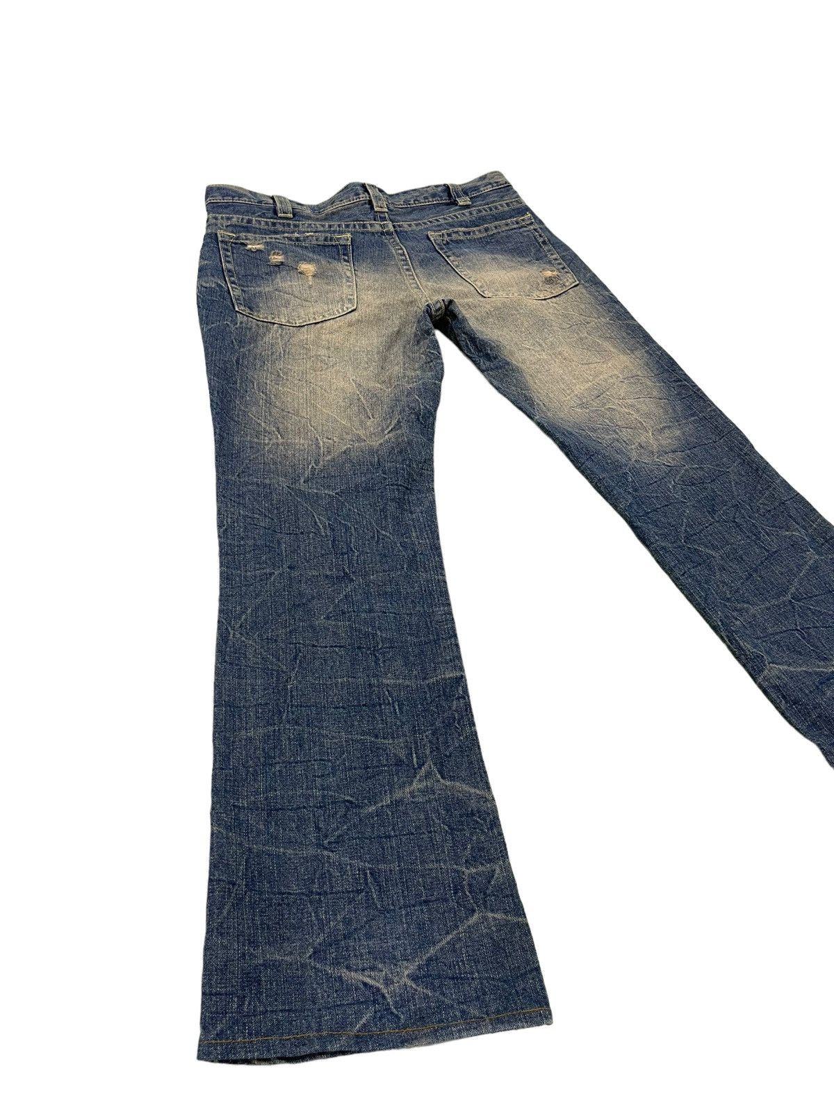 Japanese Brand Flare Jeans Pinball Acid Wash Distress Denim Boot Cut 5🟦0 Size US 34 / EU 50 - 13 Thumbnail