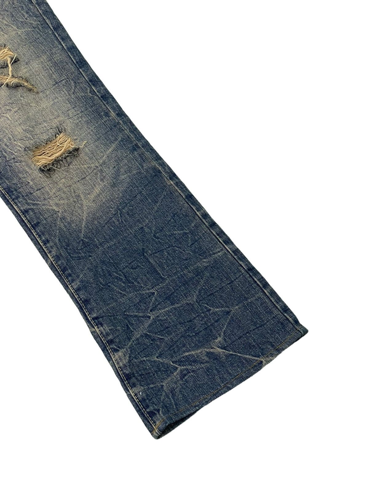 Japanese Brand Flare Jeans Pinball Acid Wash Distress Denim Boot Cut 5🟦0 Size US 34 / EU 50 - 4 Thumbnail