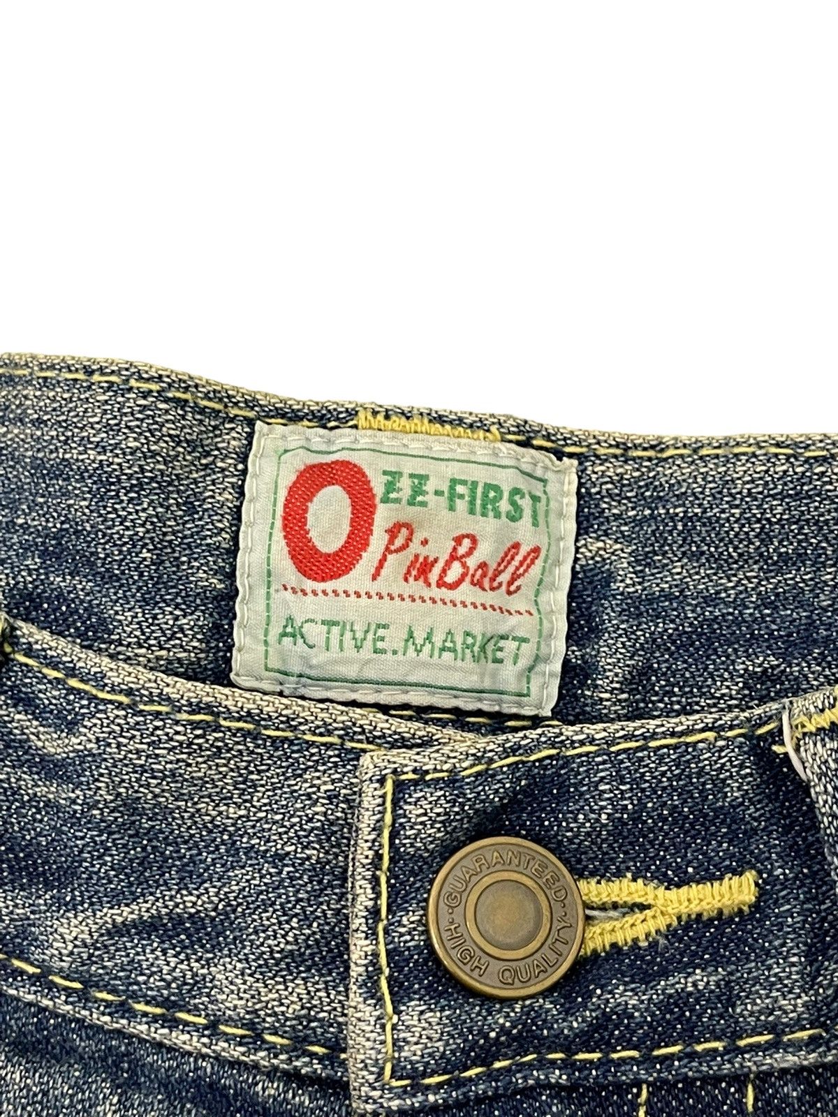 Japanese Brand Flare Jeans Pinball Acid Wash Distress Denim Boot Cut 5🟦0 Size US 34 / EU 50 - 10 Thumbnail