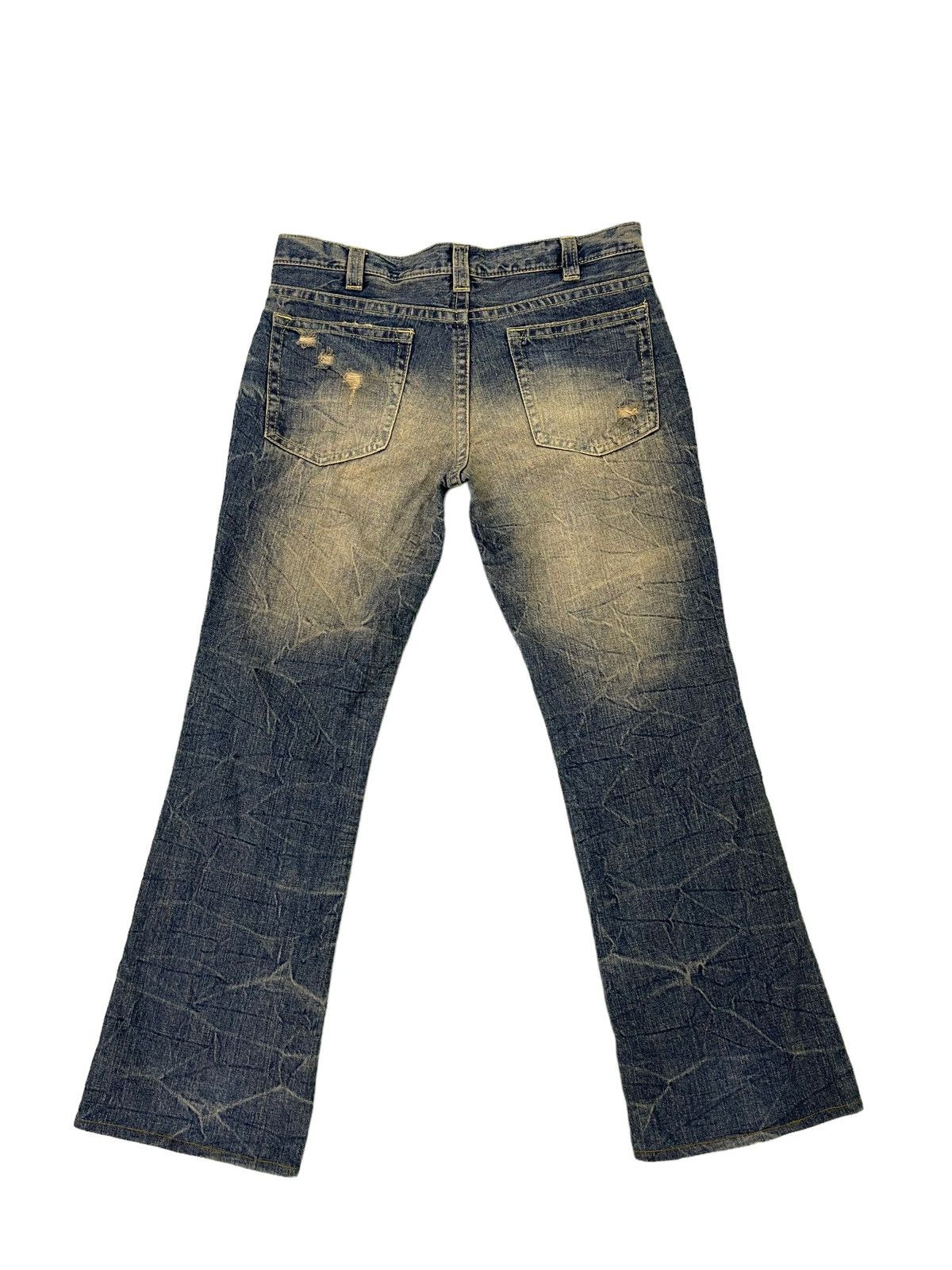 Japanese Brand Flare Jeans Pinball Acid Wash Distress Denim Boot Cut 5🟦0 Size US 34 / EU 50 - 12 Thumbnail