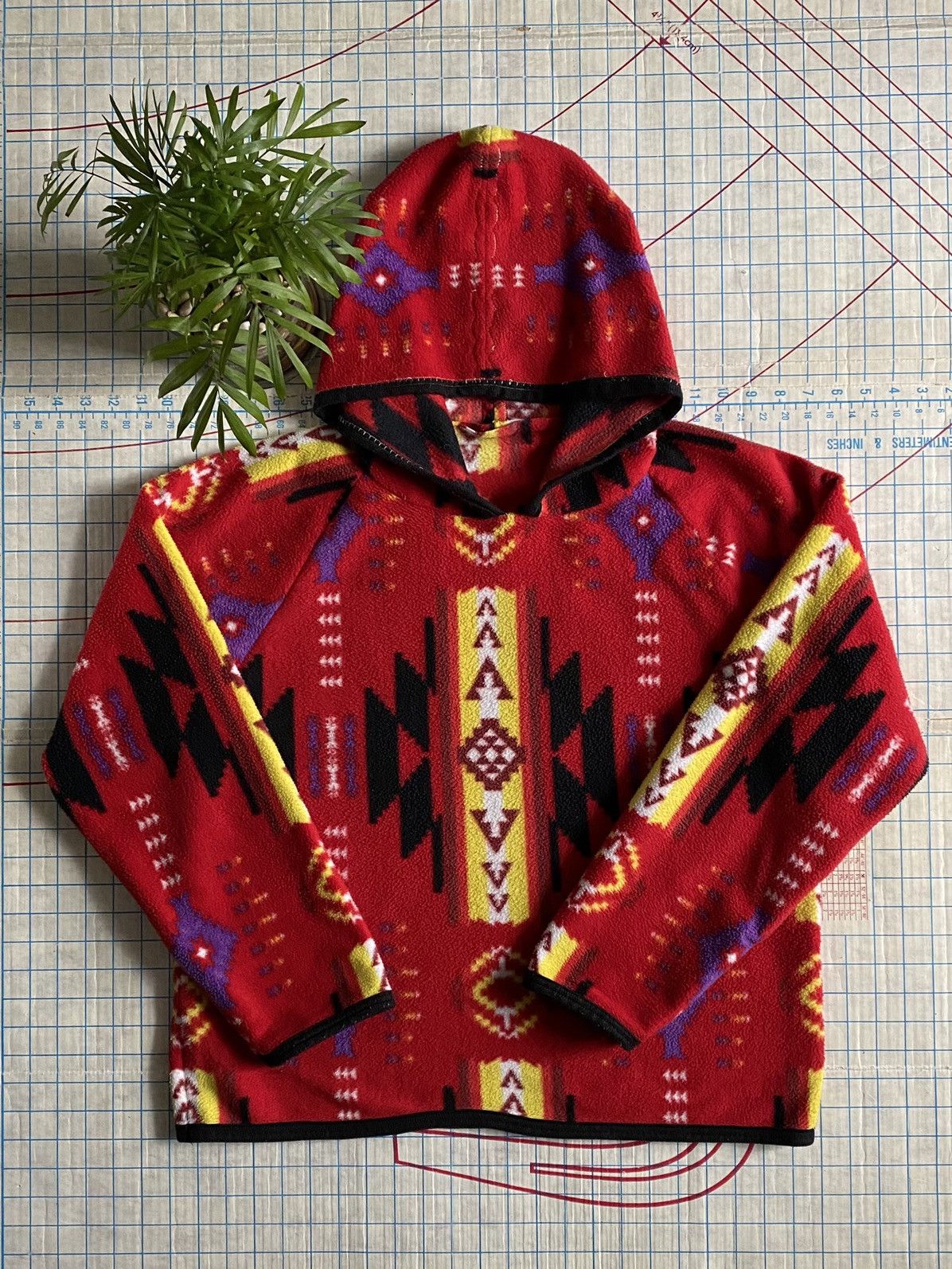 Handmade × Other × Vintage Vintage Handmade Navajo Pattern Fleece Hoodie Fits Medium Size US M / EU 48-50 / 2 - 1 Thumbnail
