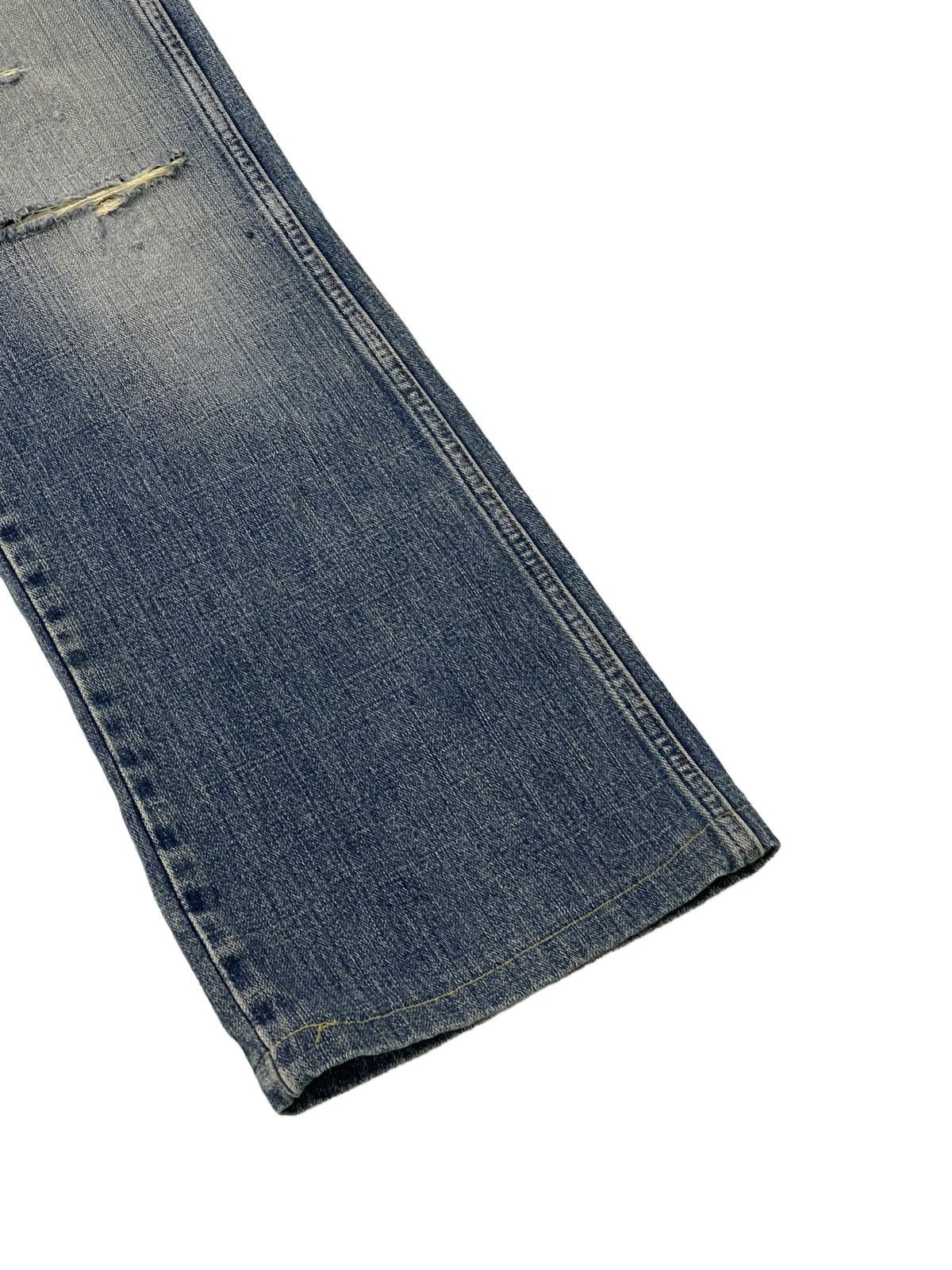 Japanese Brand Flare Jeans Vtg Wrangler Distress Denim Boot Cut 5🟦0 Size US 34 / EU 50 - 4 Thumbnail