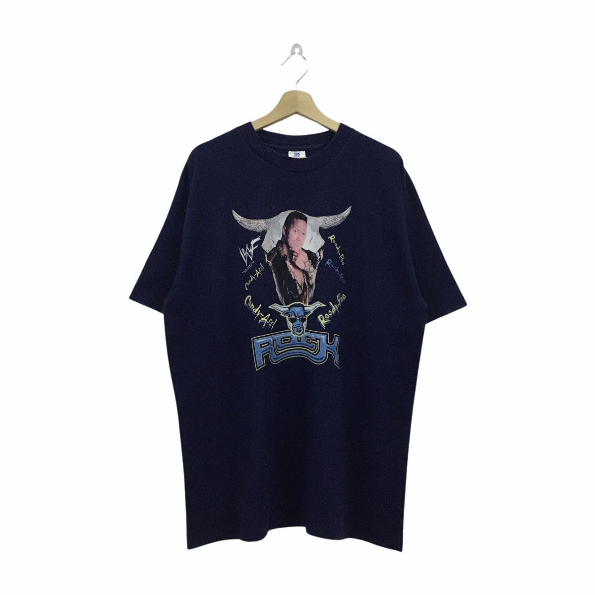 Vintage × WWE × WWF Rare Vintage 90’s WWF WWE THE ROCK Tee Size US XL / EU 56 / 4 - 1 Thumbnail